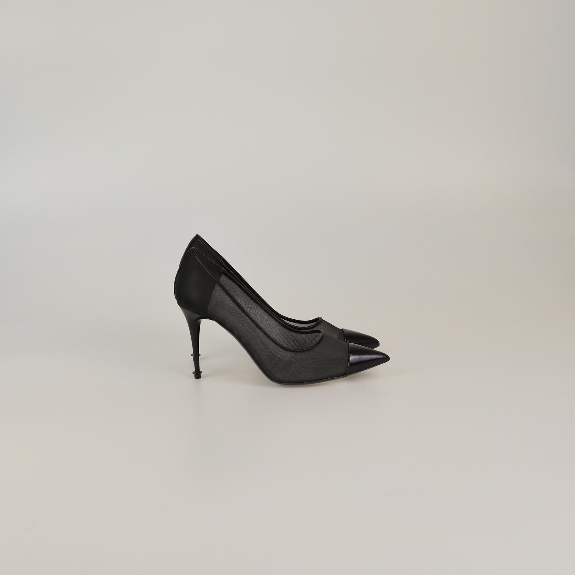 Tom Ford Black Mesh Cap Pointed Toe Pumps Womens Tom Ford