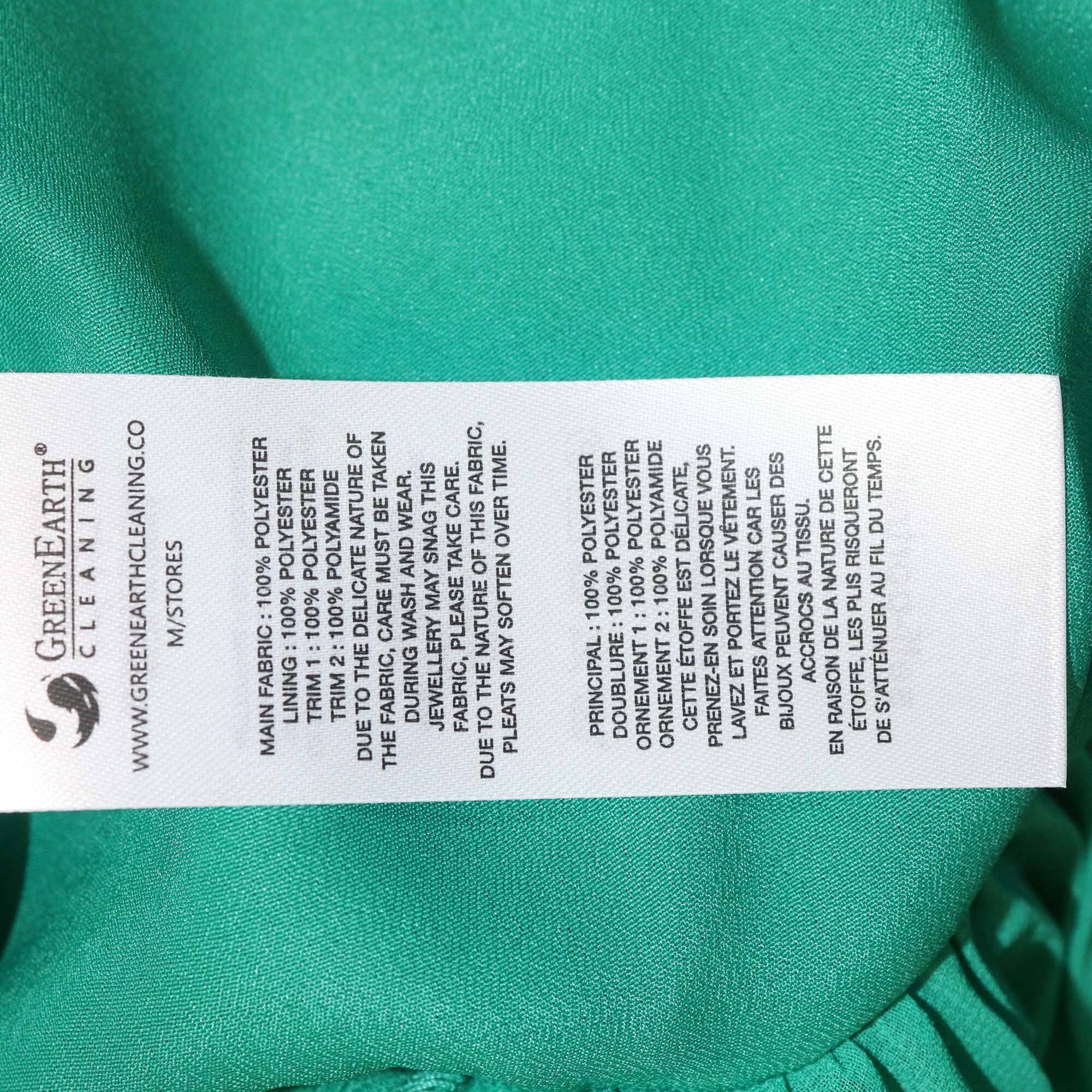 Self-Portrait Green Pleated Chiffon Mini Dress Womens Self-Portrait