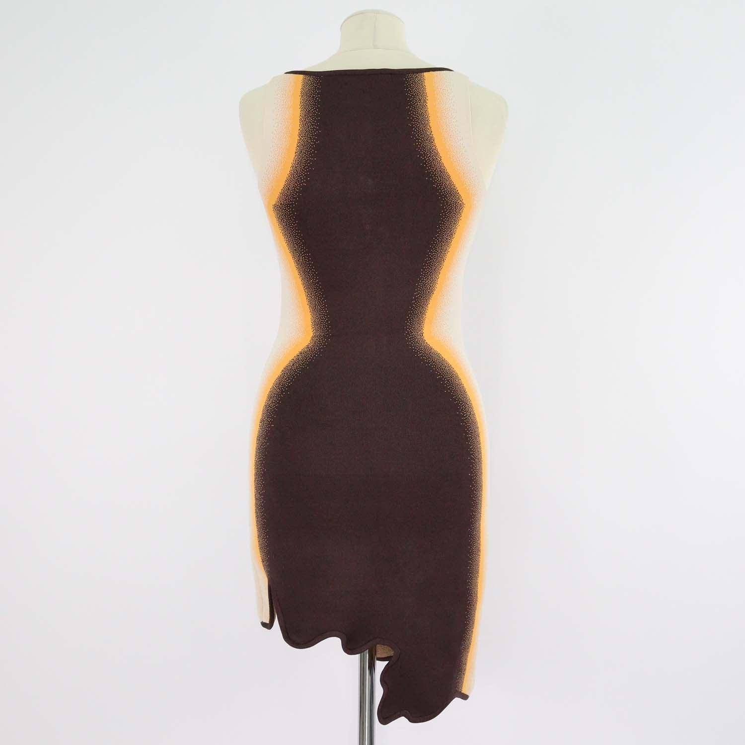 PH5 Tricolor Blend Viscose Aster Wavy Asymmetrical Dress