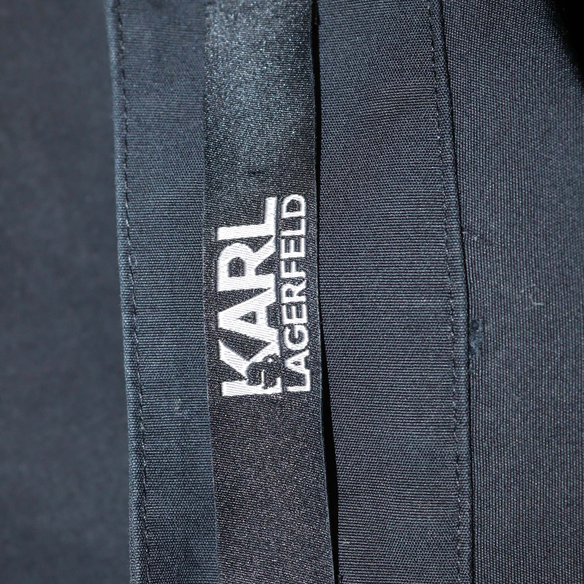 Karl Lagerfeld Black Logo Sleeve Cover Up Shirt Womens Karl Lagerfeld