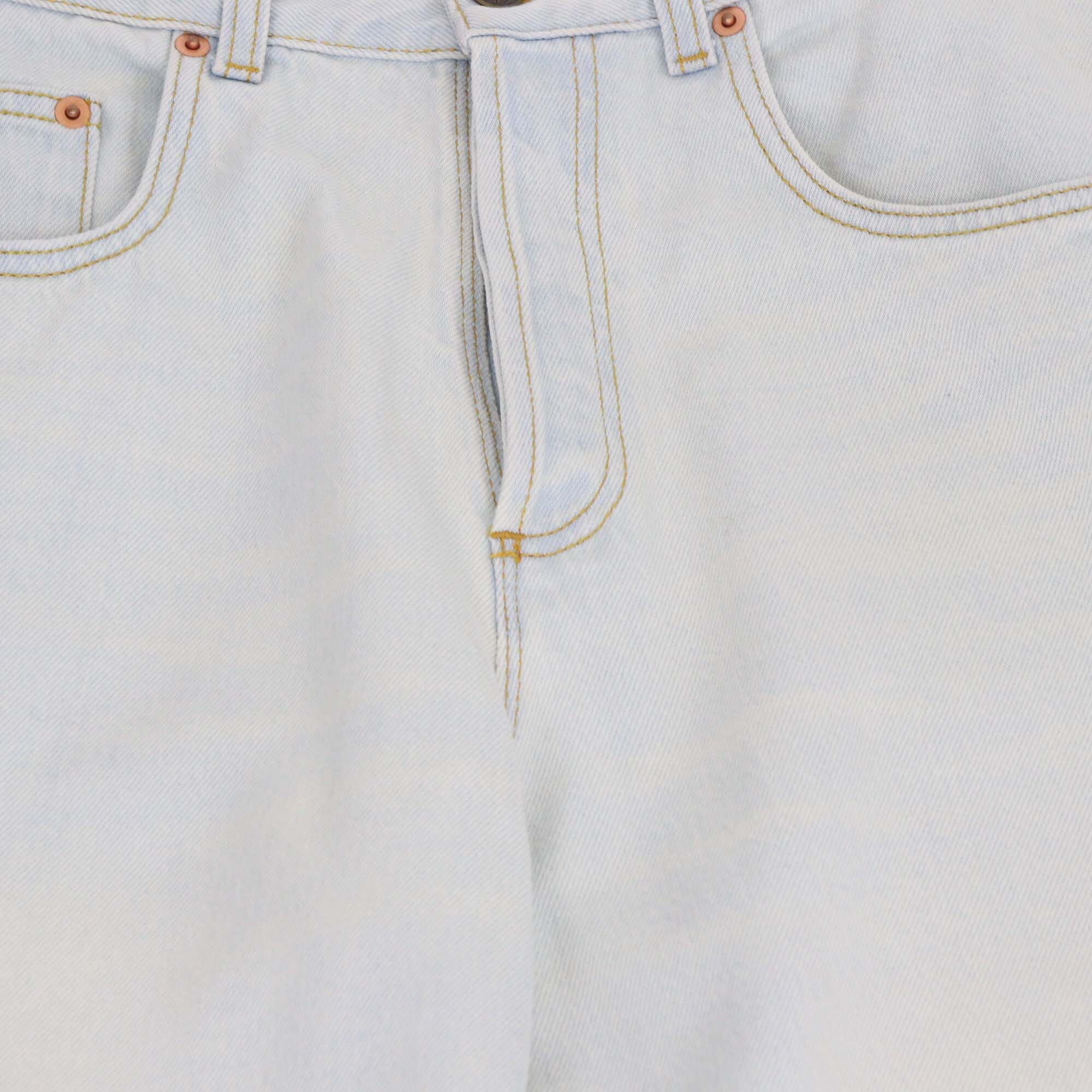 Gucci Wash Blue Denim Button Fly Pants Womens Gucci