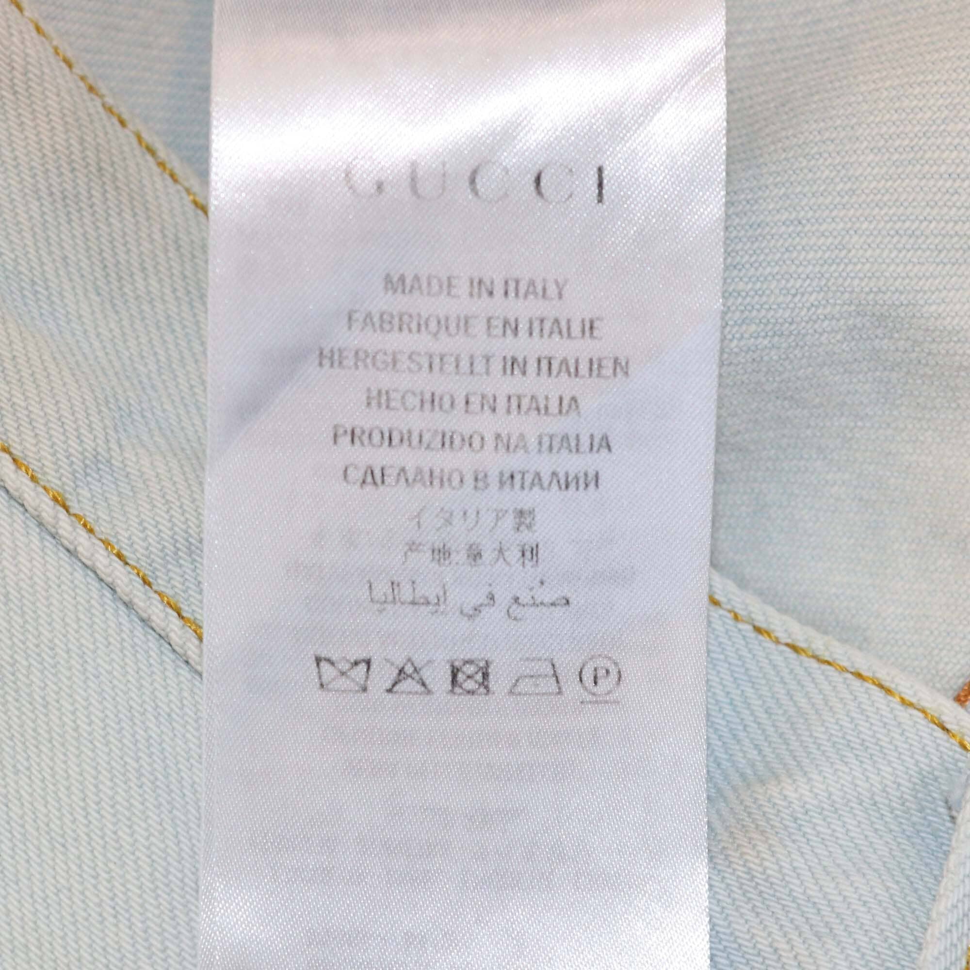 Gucci Wash Blue Denim Button Fly Pants Womens Gucci