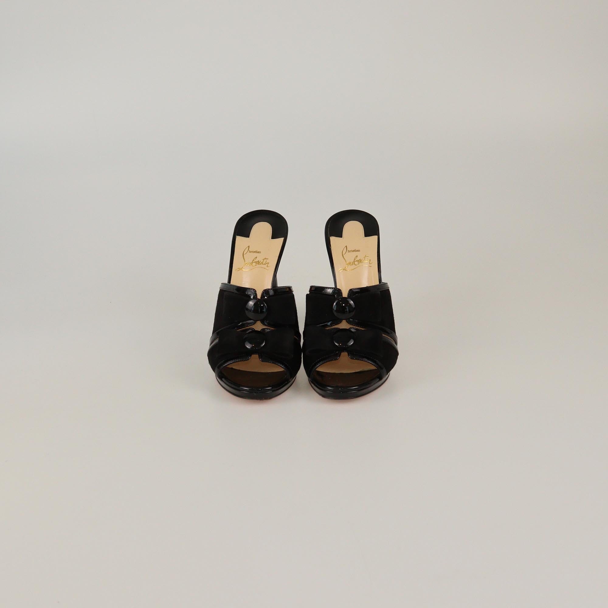 Christian Louboutin Black Bow Miss Daisy Mules Womens Christian Louboutin