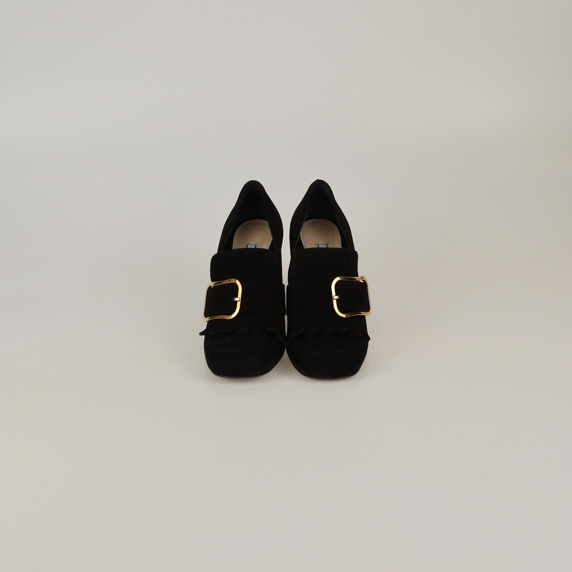 Prada Black Fringed Pumps Womens Prada