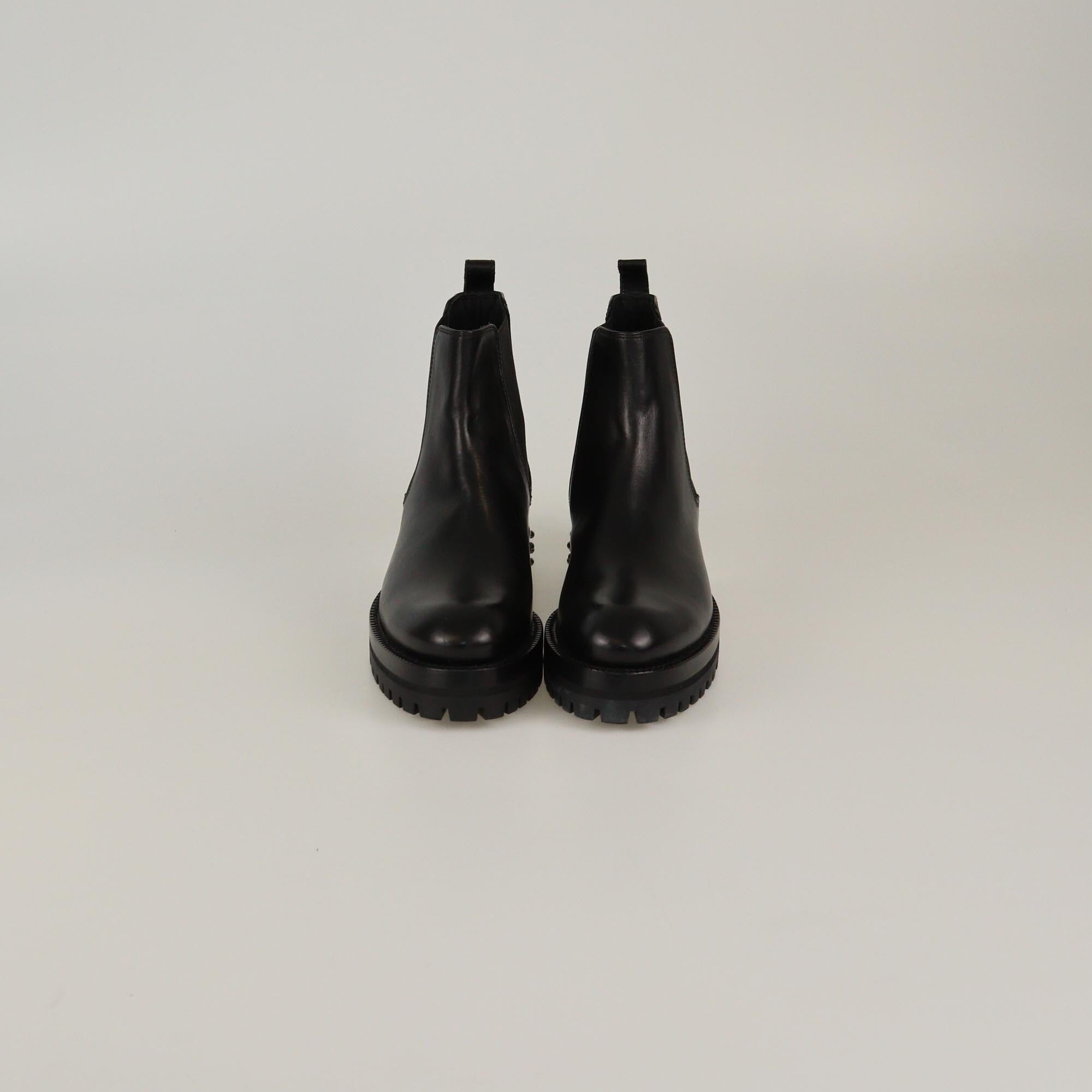 Alexander McQueen Black Studded Heel Ankle Boots Womens Alexander McQueen