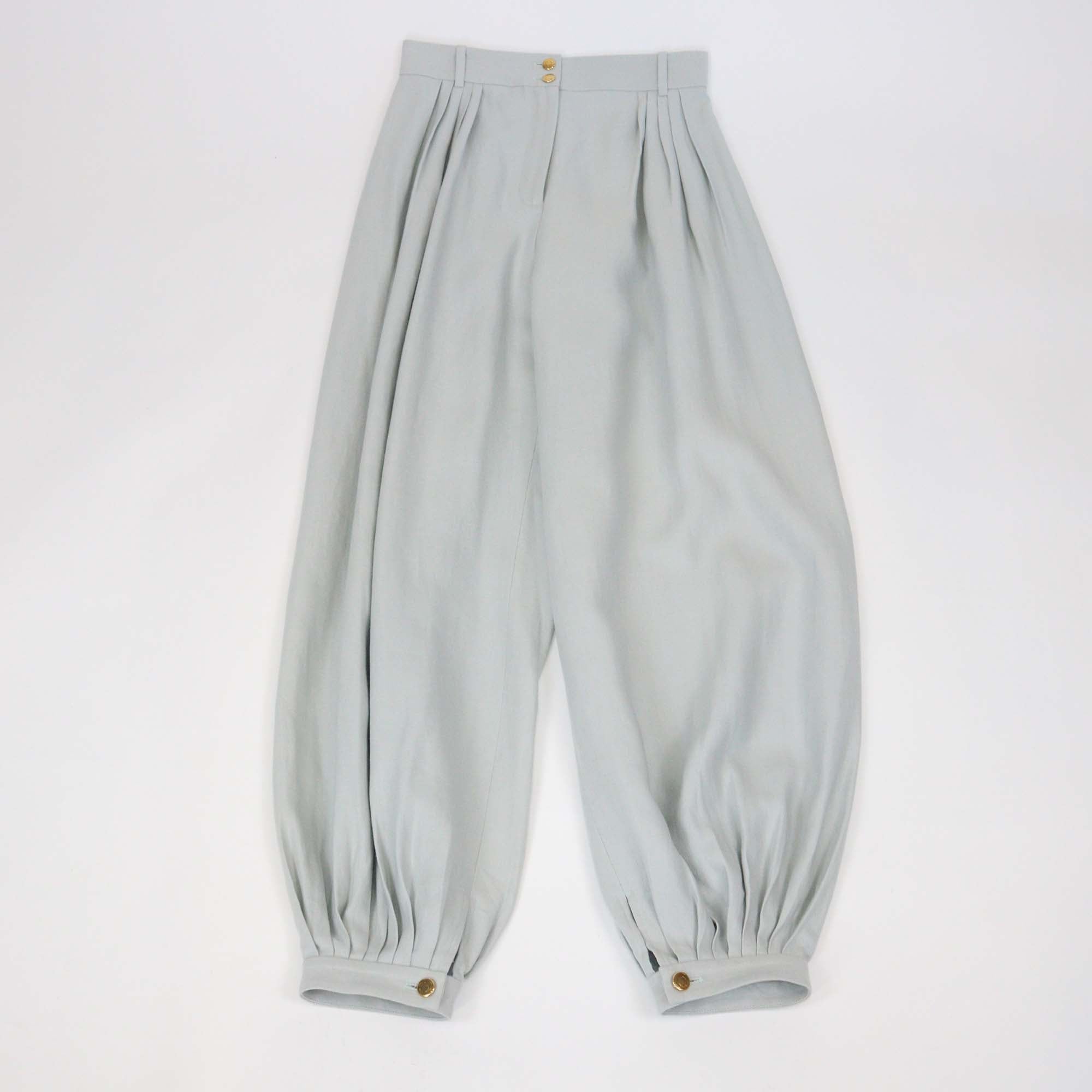 Loro Piana Light Green Linen Augustin Balloon Trouser
