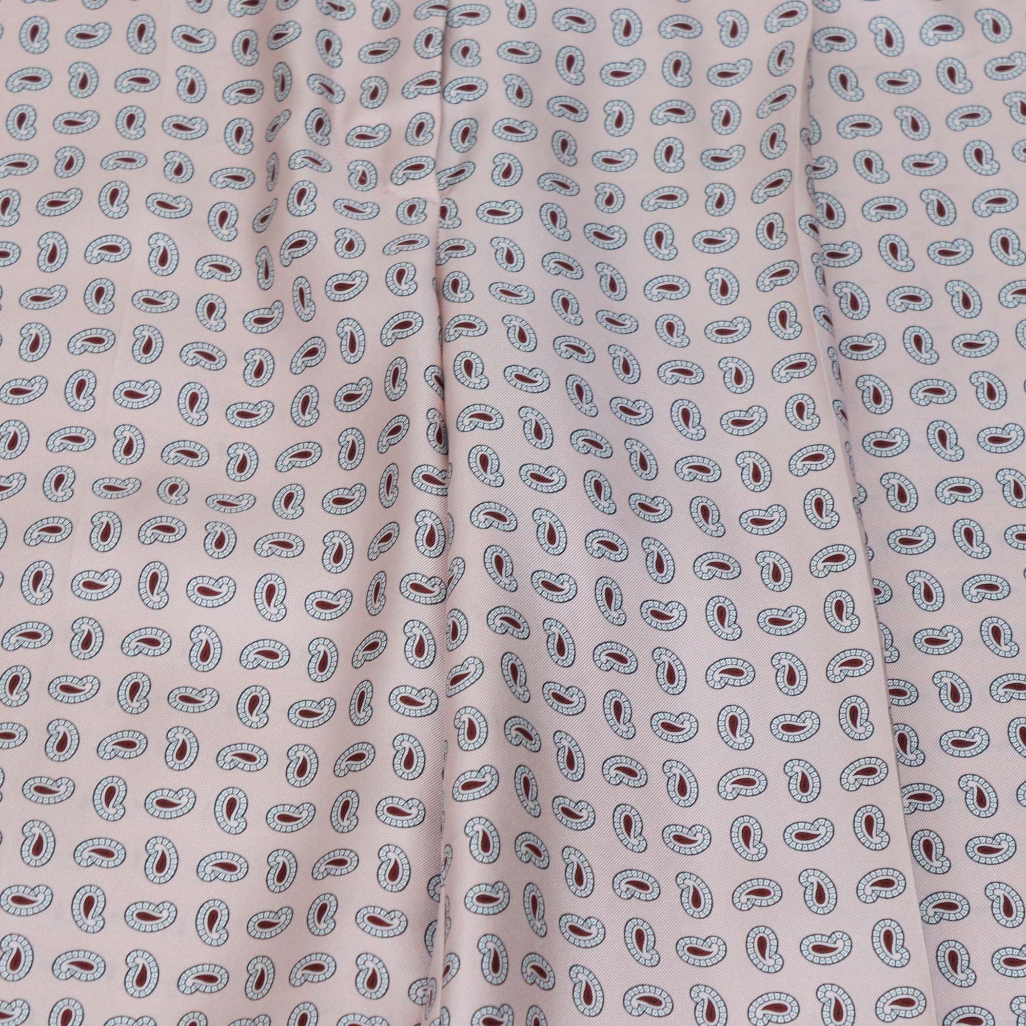 Prada Pink Silk Printed Twill Wide Leg Pants