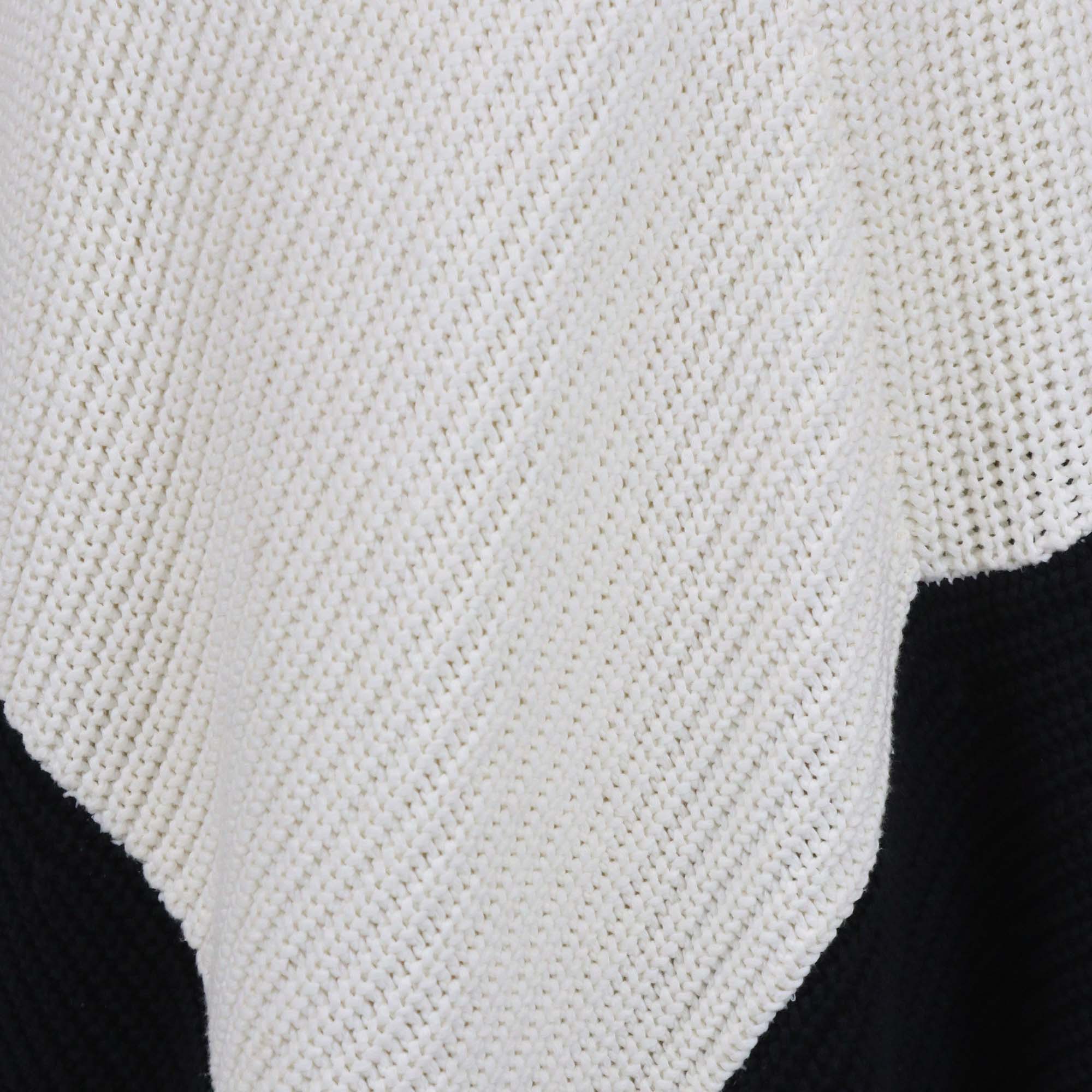 Maje White/Black Knitted Poncho Sweater