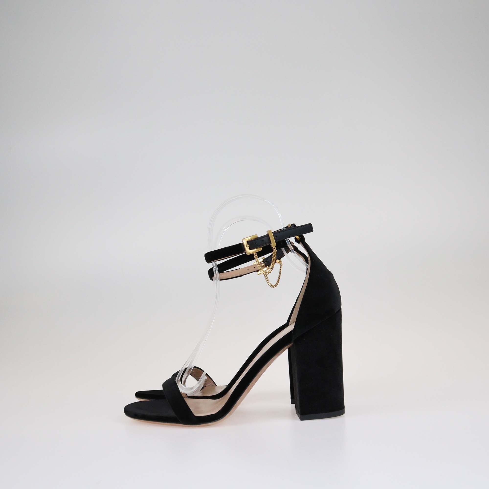Valentino Black Chain Embellished Sandals Shoes Valentino