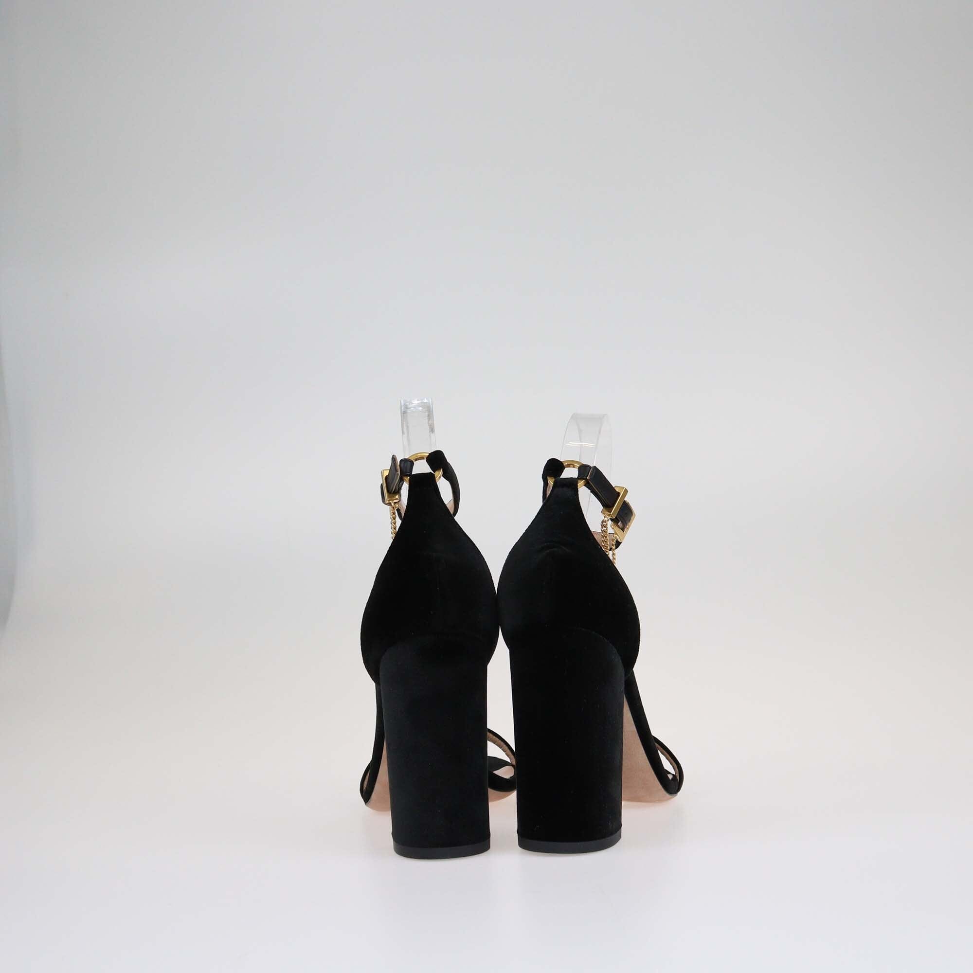 Valentino Black Chain Embellished Sandals Shoes Valentino