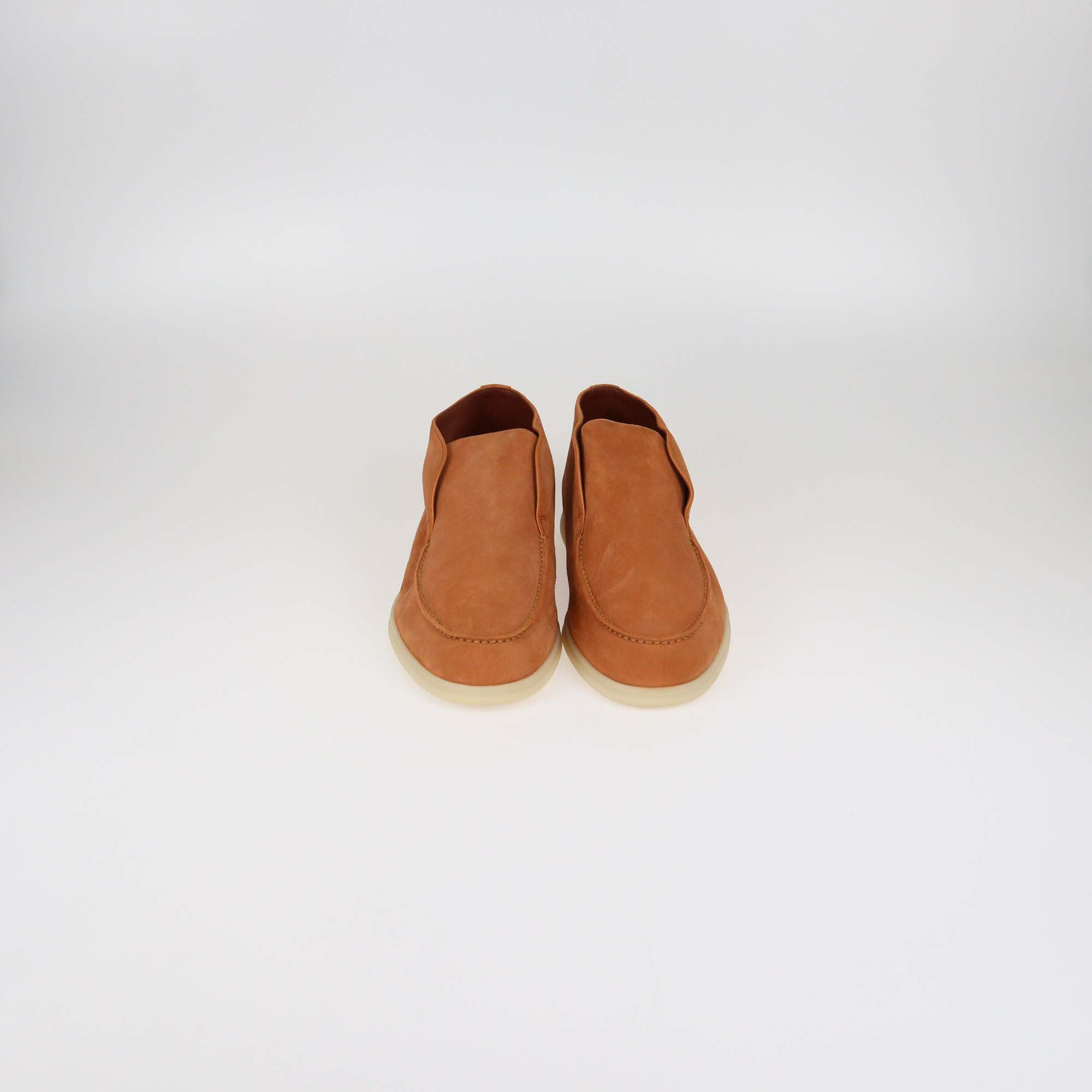 Loro Piana Orange Suede Open Walk Ankle Boots