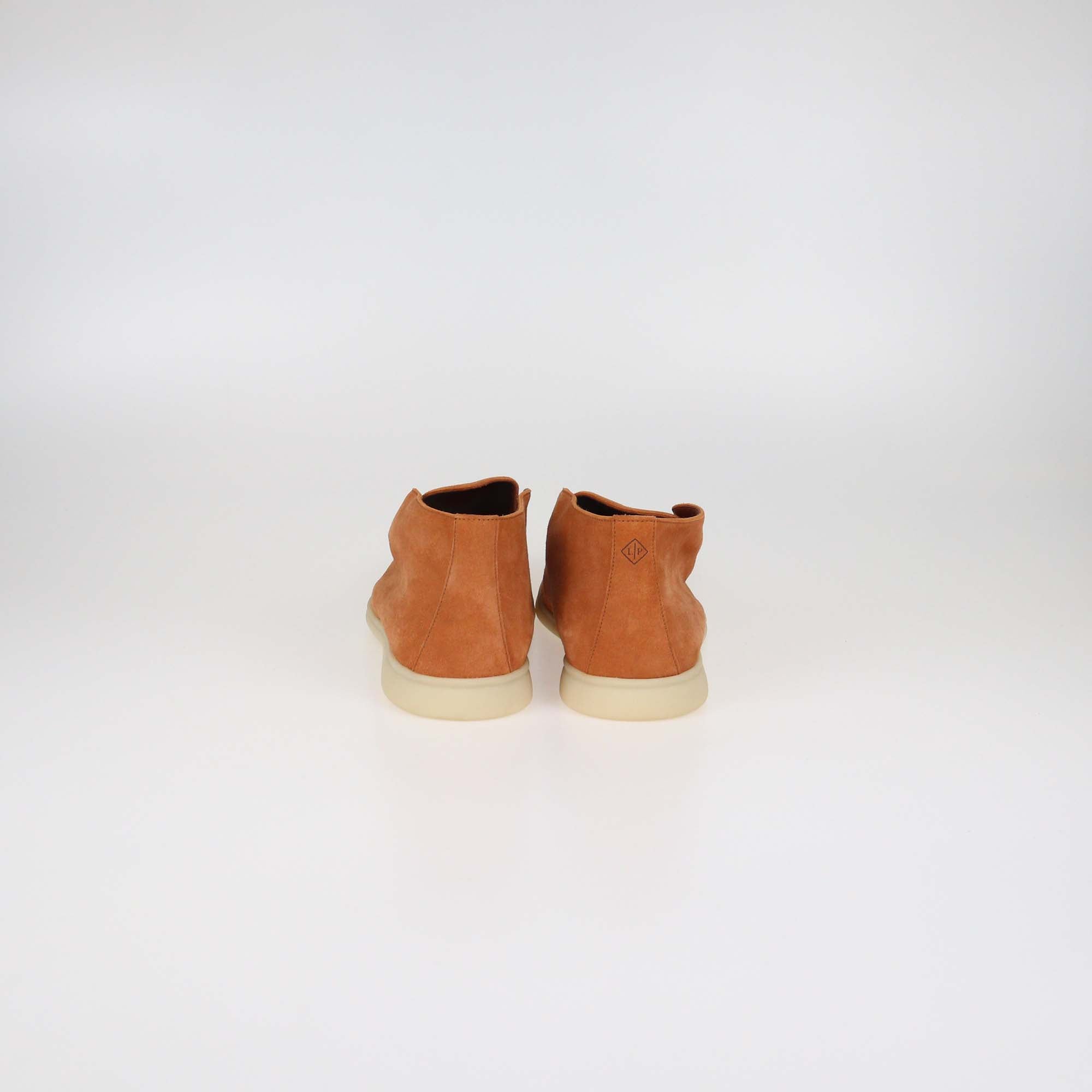 Loro Piana Orange Suede Open Walk Ankle Boots