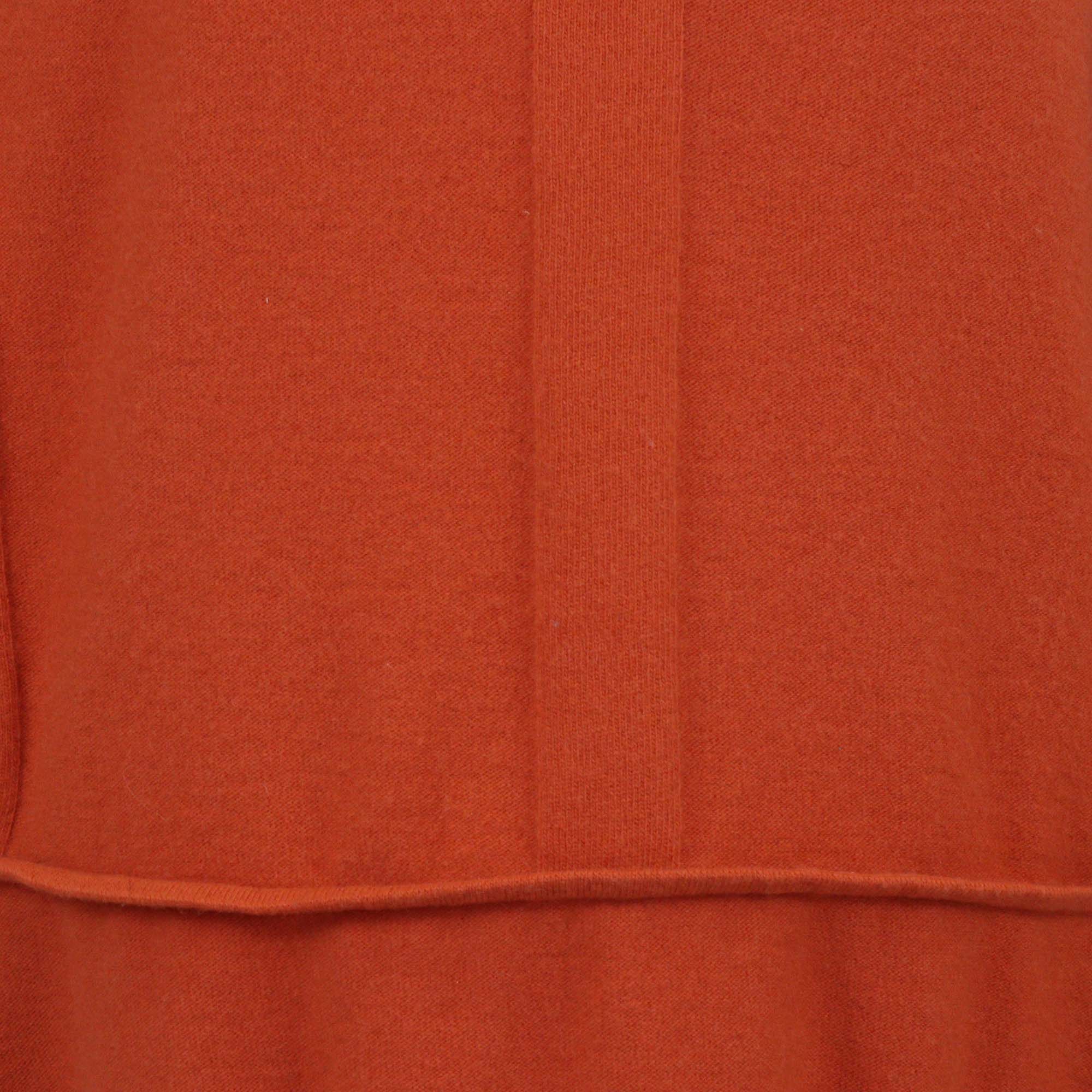 Chloe Orange Wool Knit V-Neck Sweater