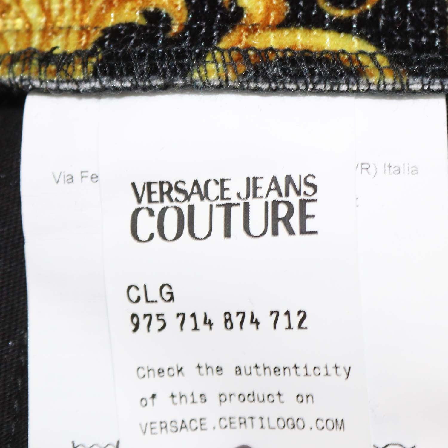 Versace Jeans Couture Black/Yellow Blend Polyester Baroque Print Jogger