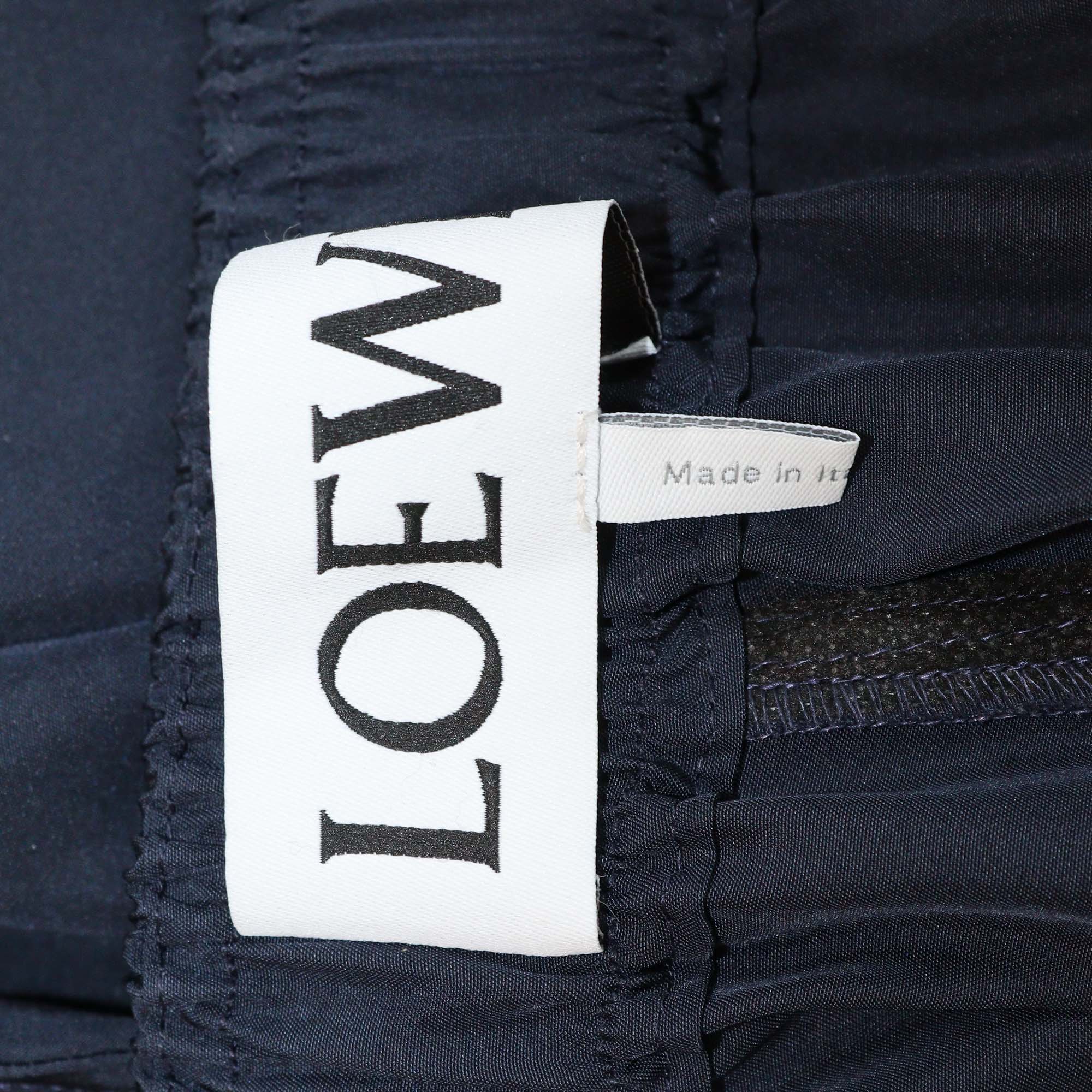Loewe Navy Blue Silk Anagram Pyjama Trousers