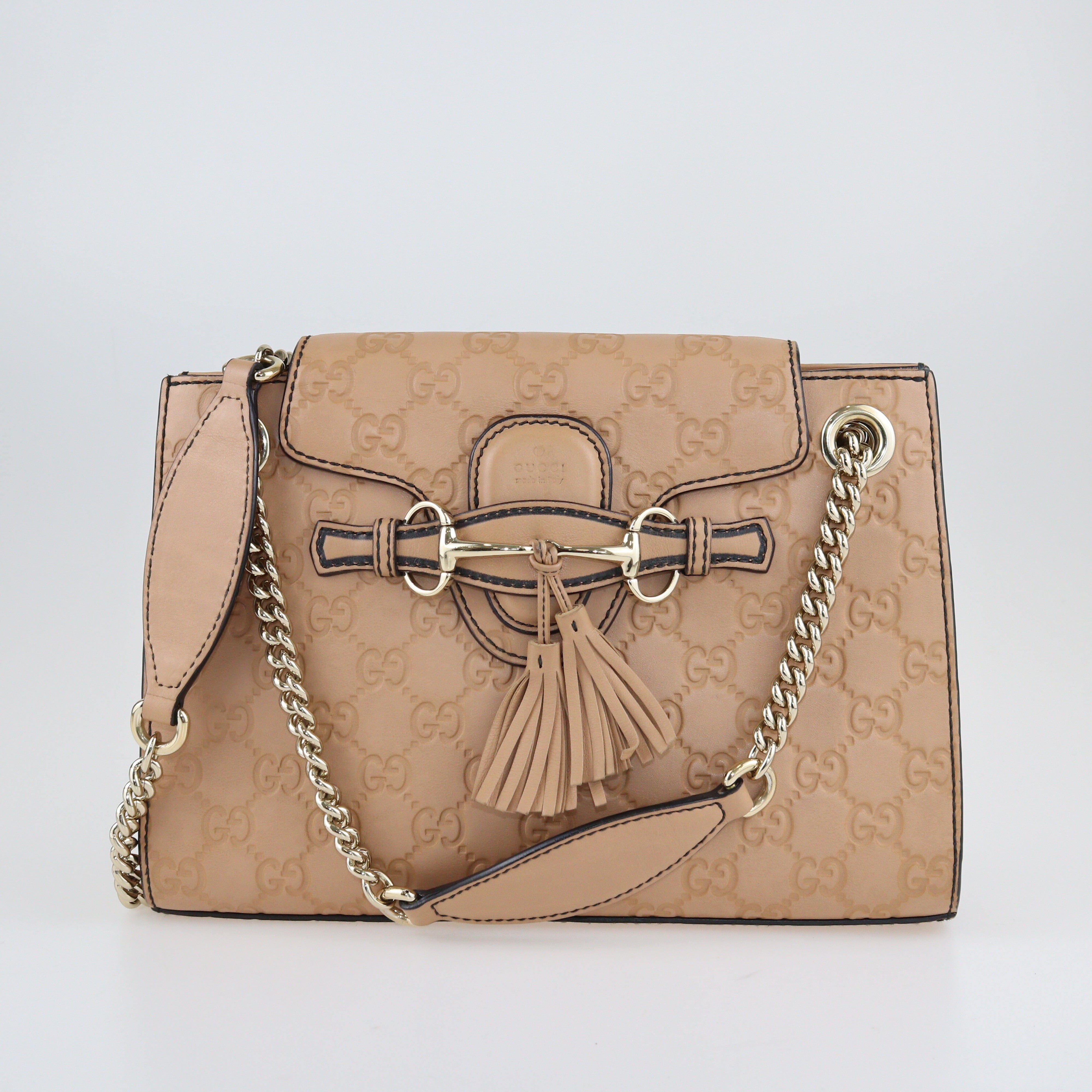 Beige Small Emily Chain Shoulder Bag Bags Gucci 