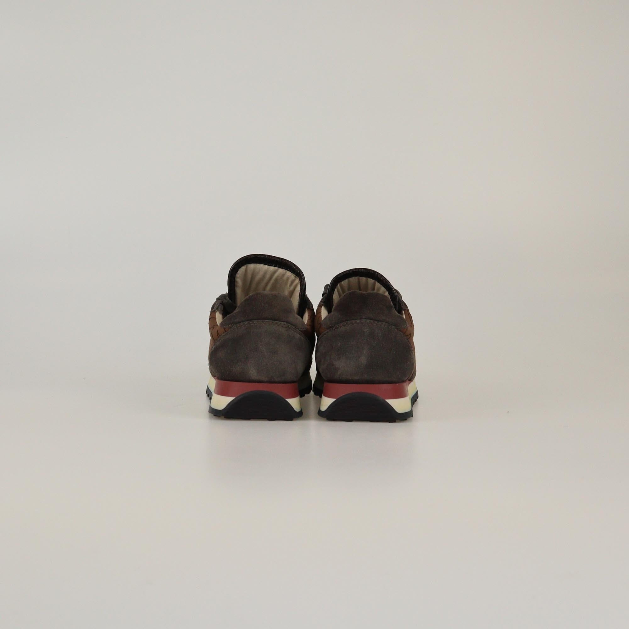 Brunello Cucinelli Grey/Brown Beaded Low Top Sneakers Womens Brunello Cucinelli