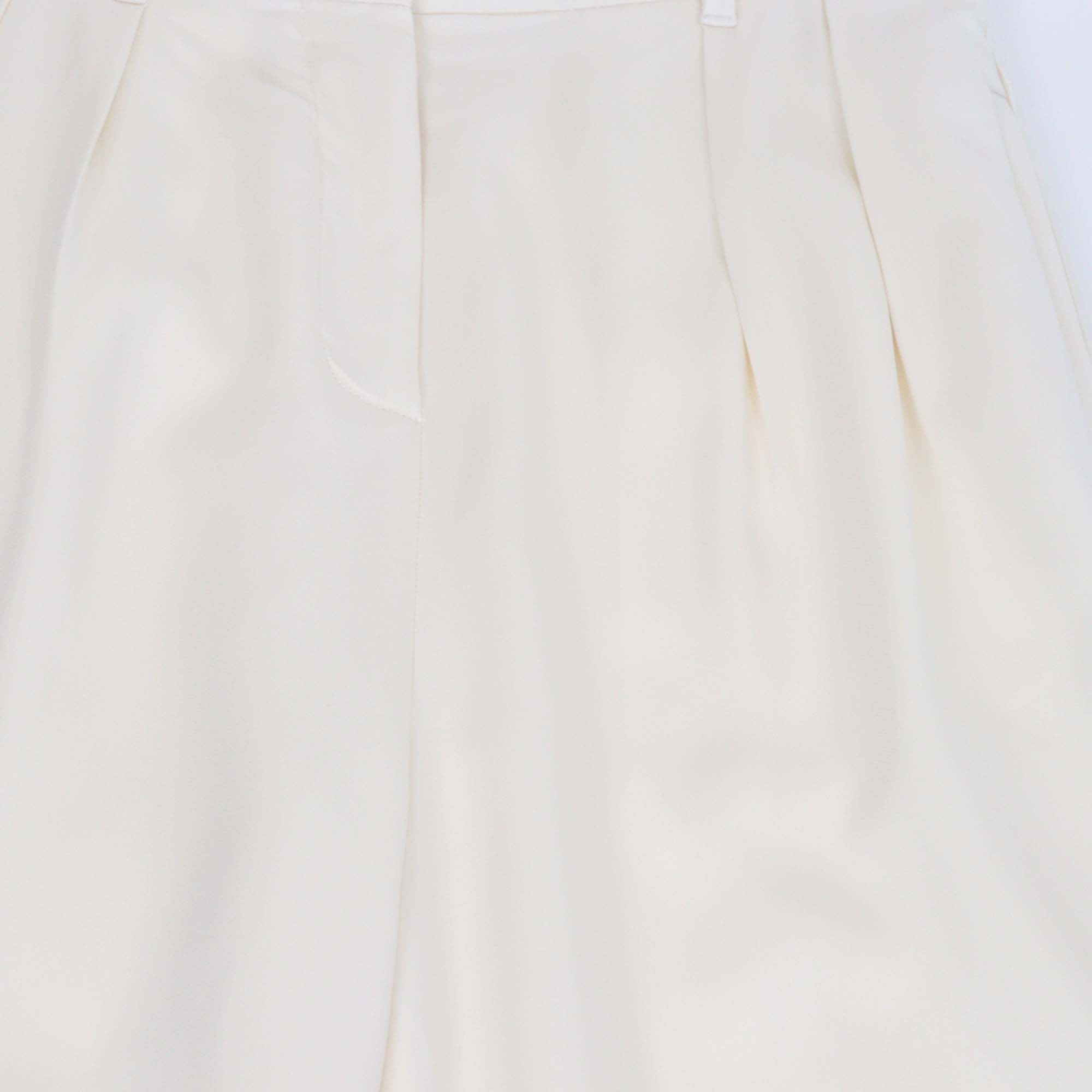 Loewe Cream Viscose Anagram Embroidered Straight Leg Trousers