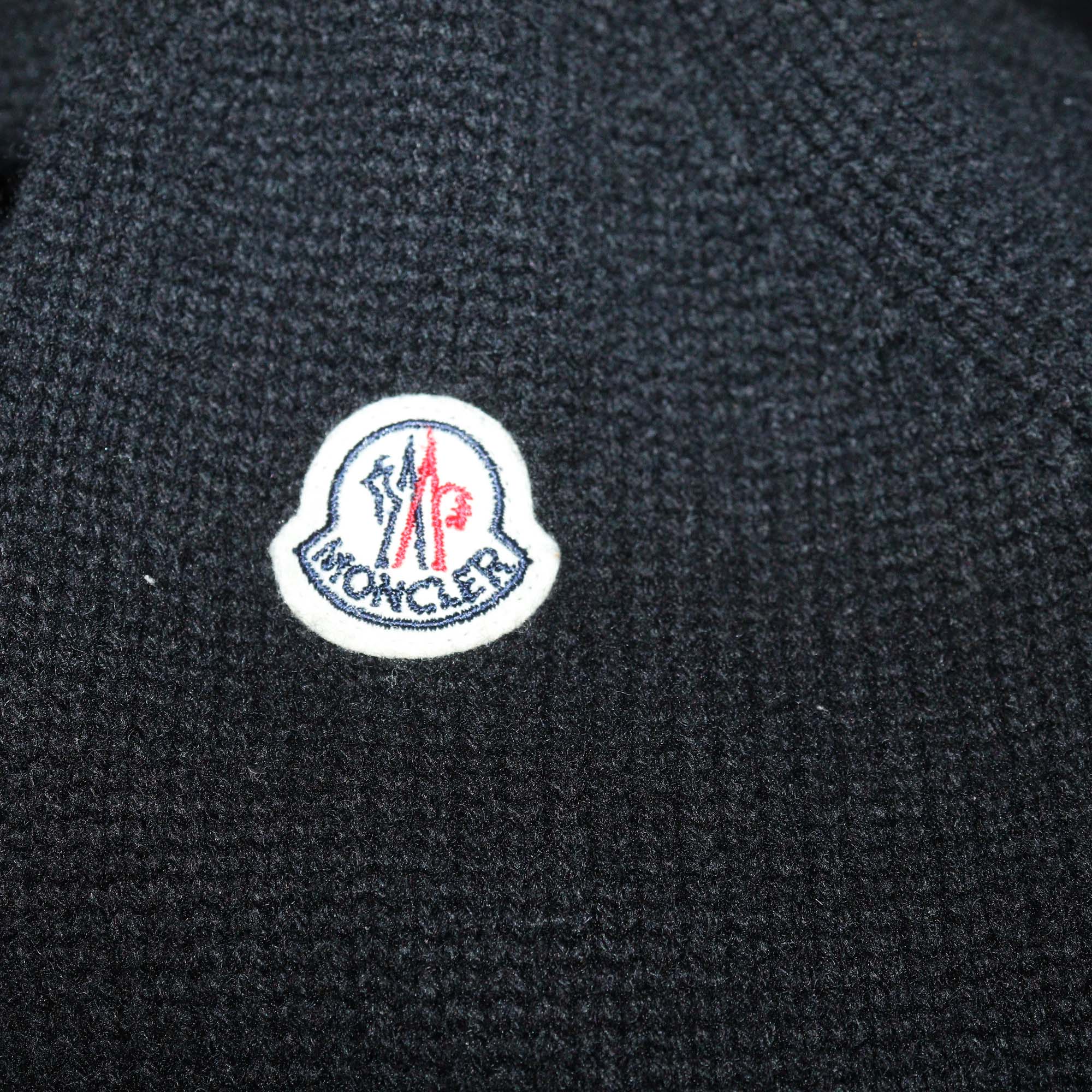 Moncler Black Wool & Cashmere Knitted Zip Turtle Neck Long Sleeve Sweater