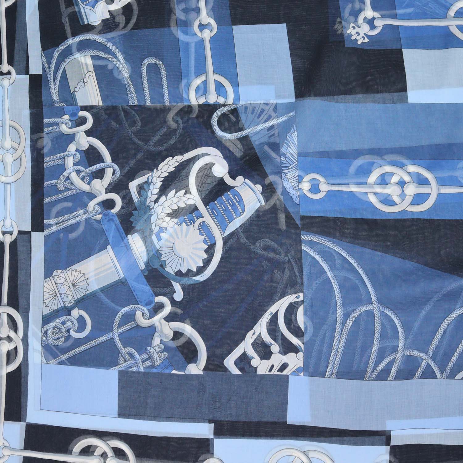 Hermes Bain Multicolor Cotton Do Re Boucles Shawl