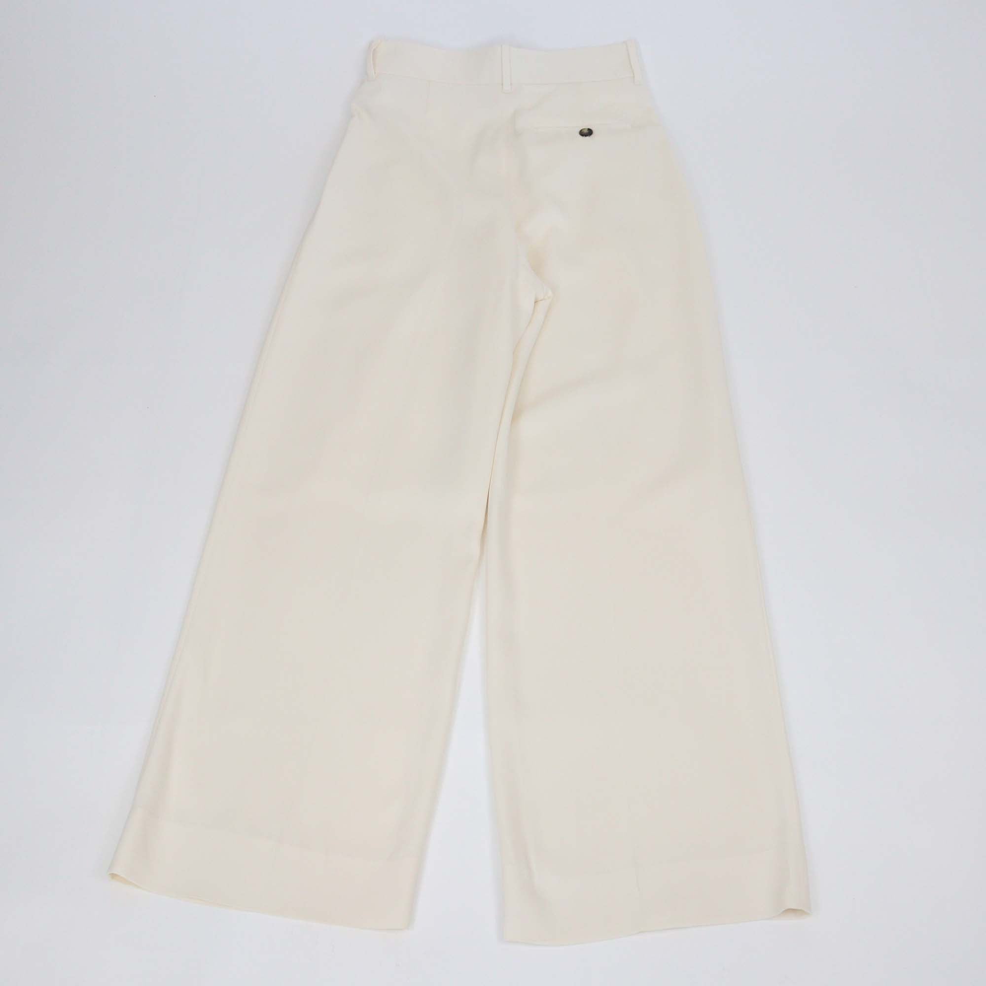Loewe Cream Viscose Anagram Embroidered Straight Leg Trousers