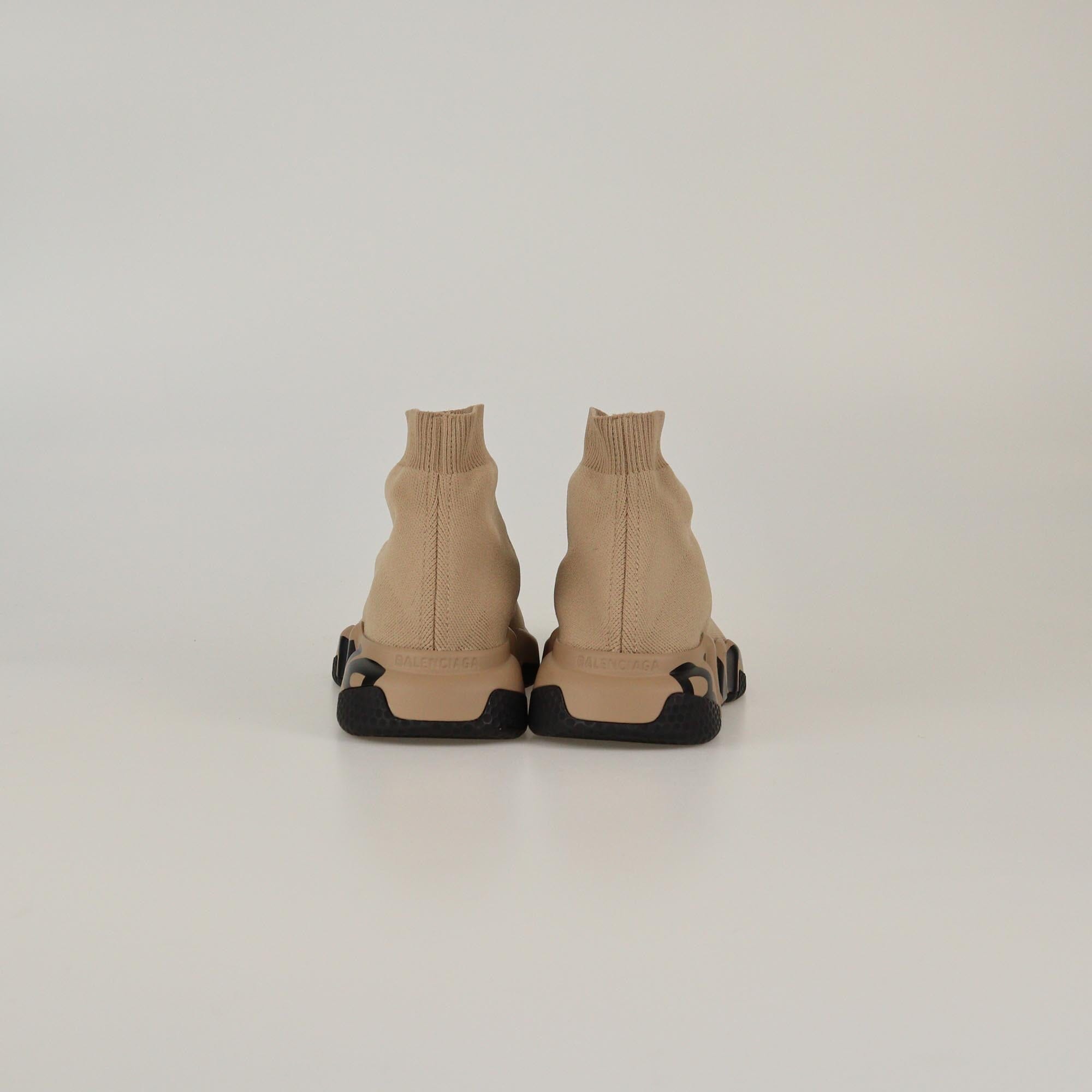 Balenciaga Beige Graffiti Speed Sneakers Womens Balenciaga