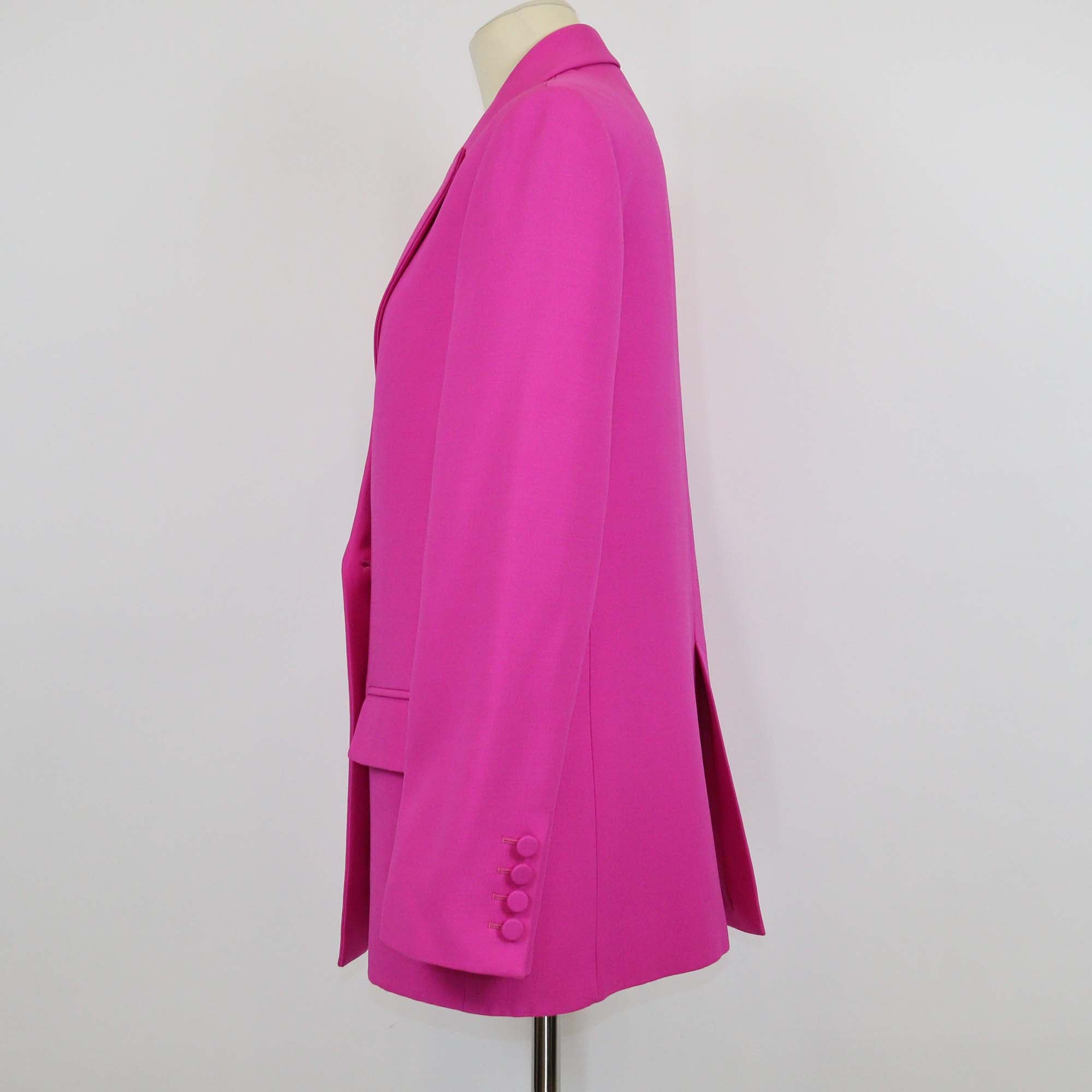 Valentino Fuchsia Silk & Wool Double Breasted Blazer