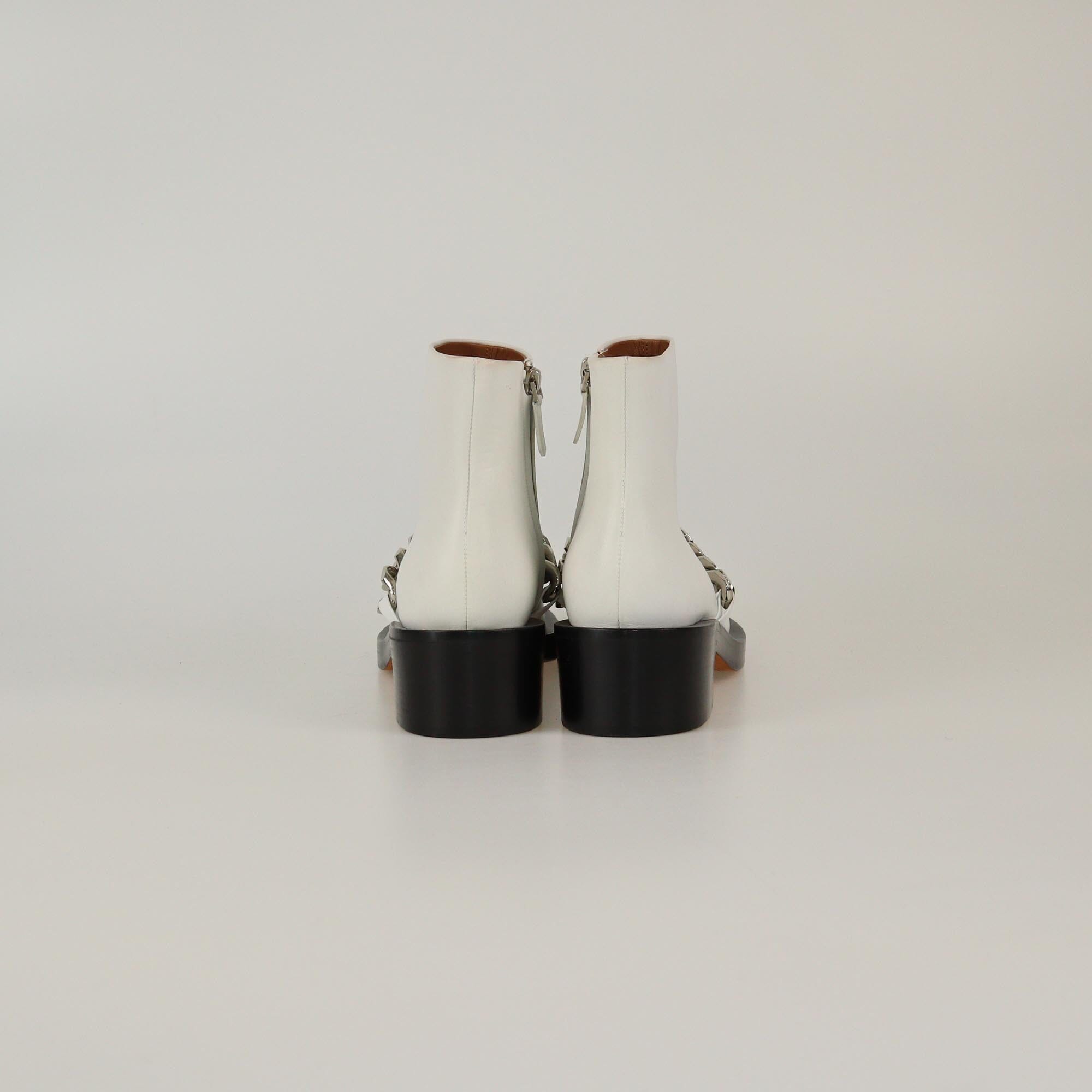 Givenchy White Chain Link Laura Ankle Boots Womens Givenchy