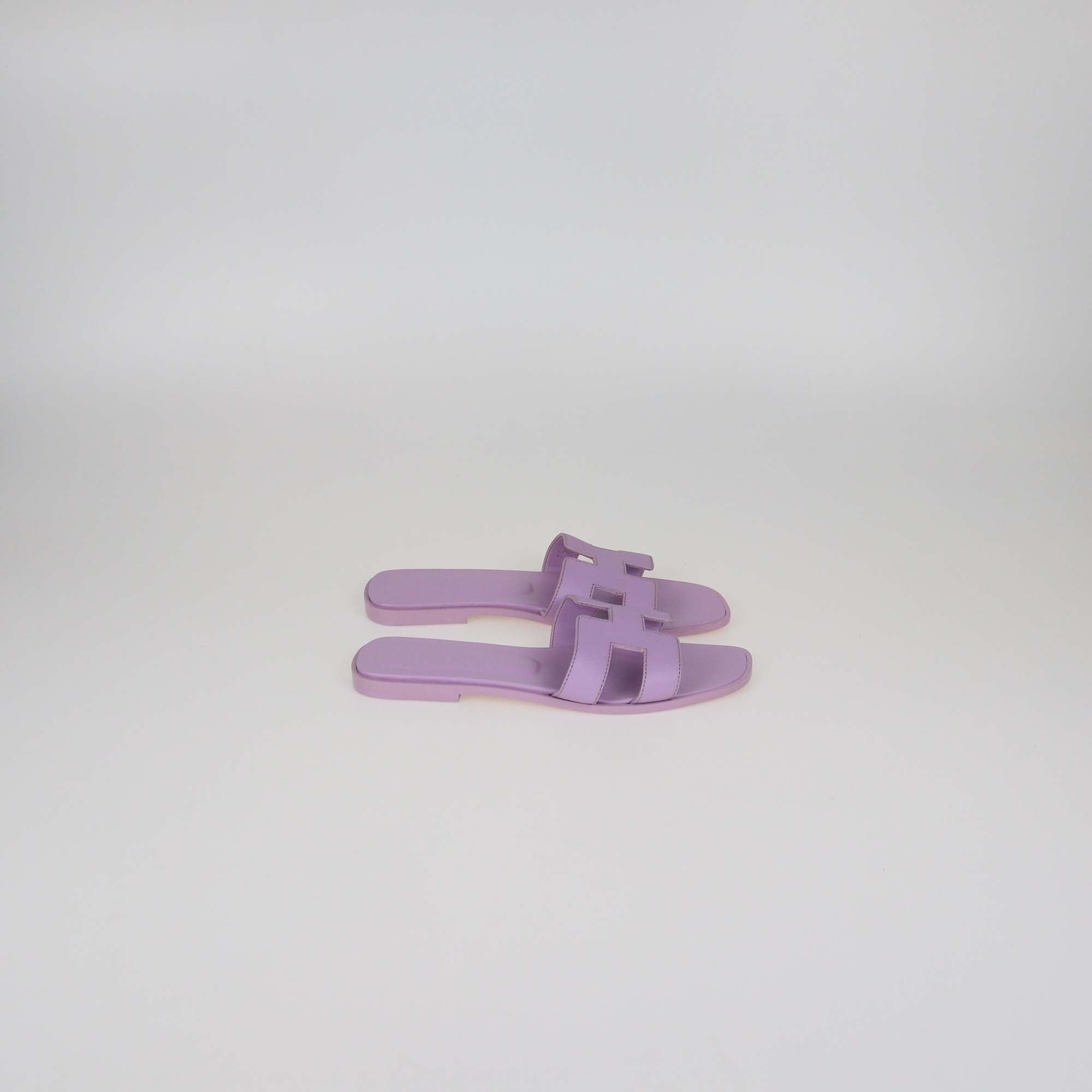 Hermes Amethyst Epsom Oran Sandals