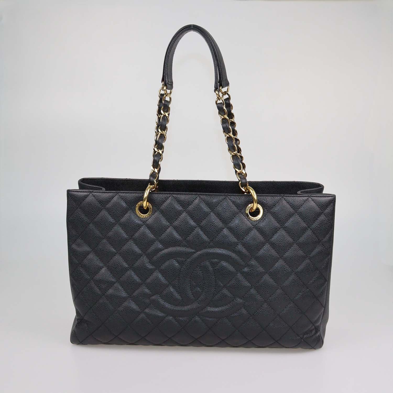 Chanel Black Quilted Caviar Leather XL Grand Shopping Tote