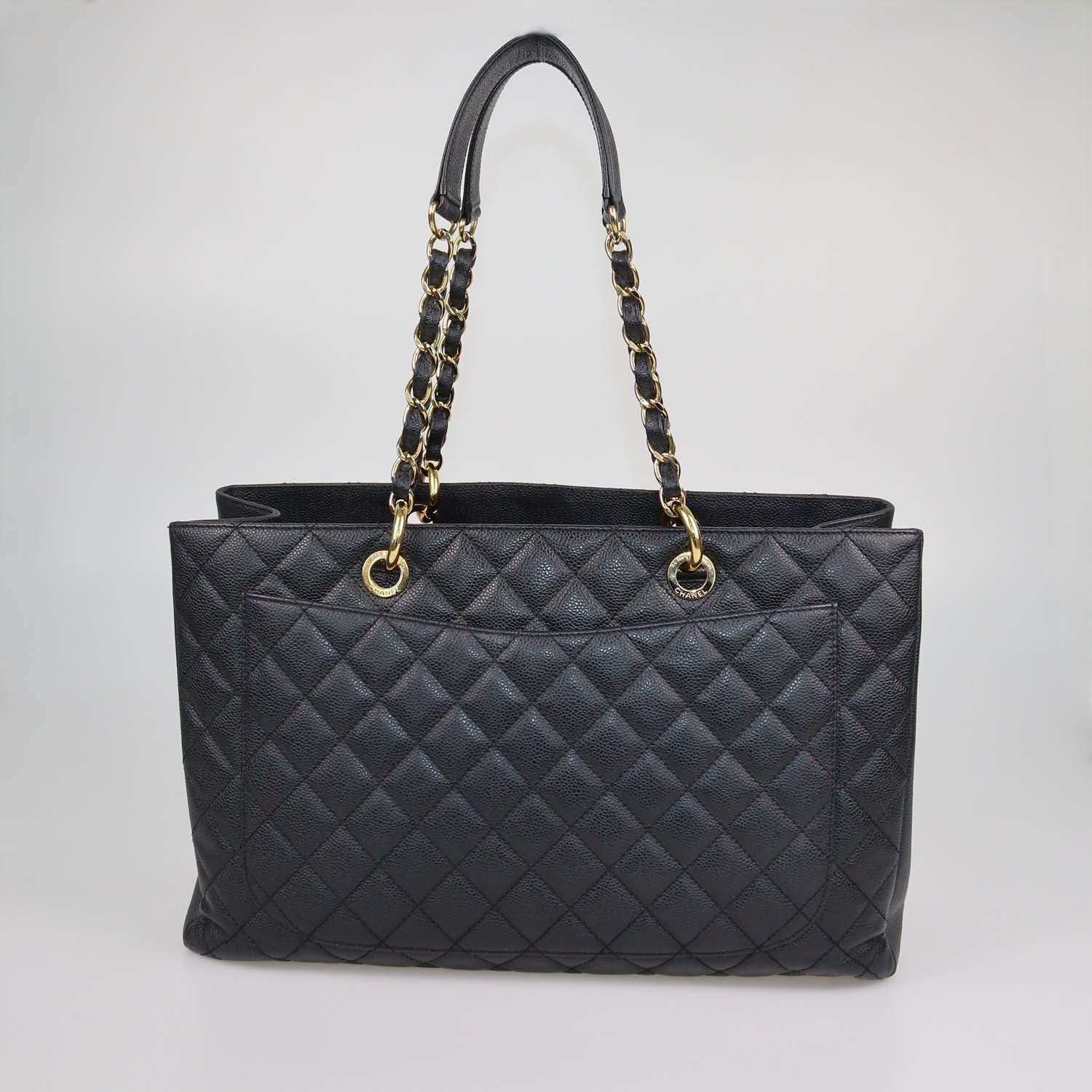 Chanel Black Quilted Caviar Leather XL Grand Shopping Tote