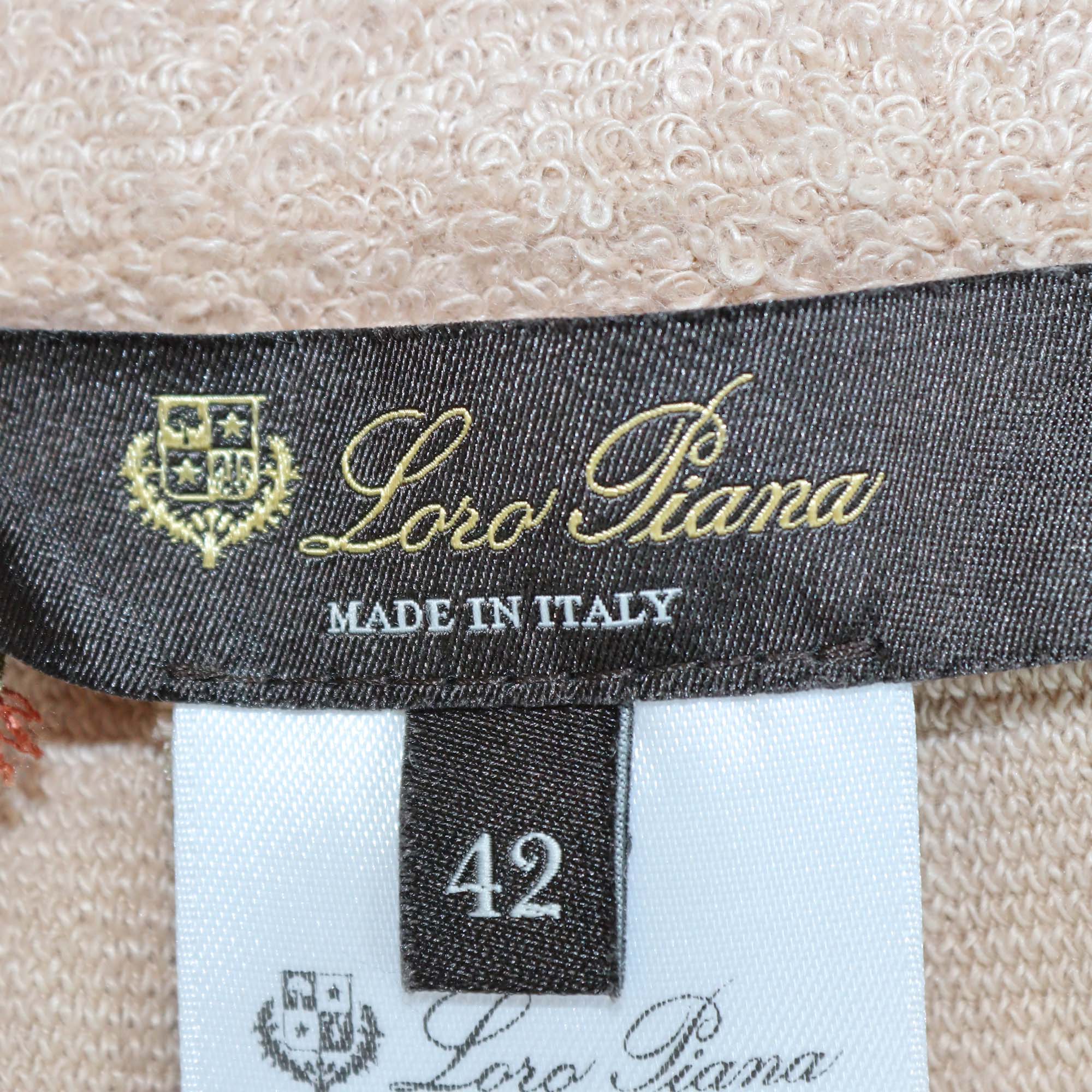 Loro Piana Beige Linen Cotton Blend Domaso Terry Pants