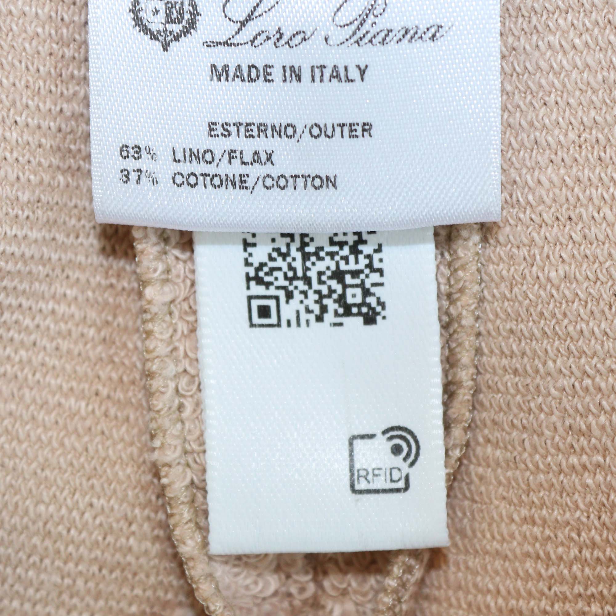 Loro Piana Beige Linen Cotton Blend Domaso Terry Pants