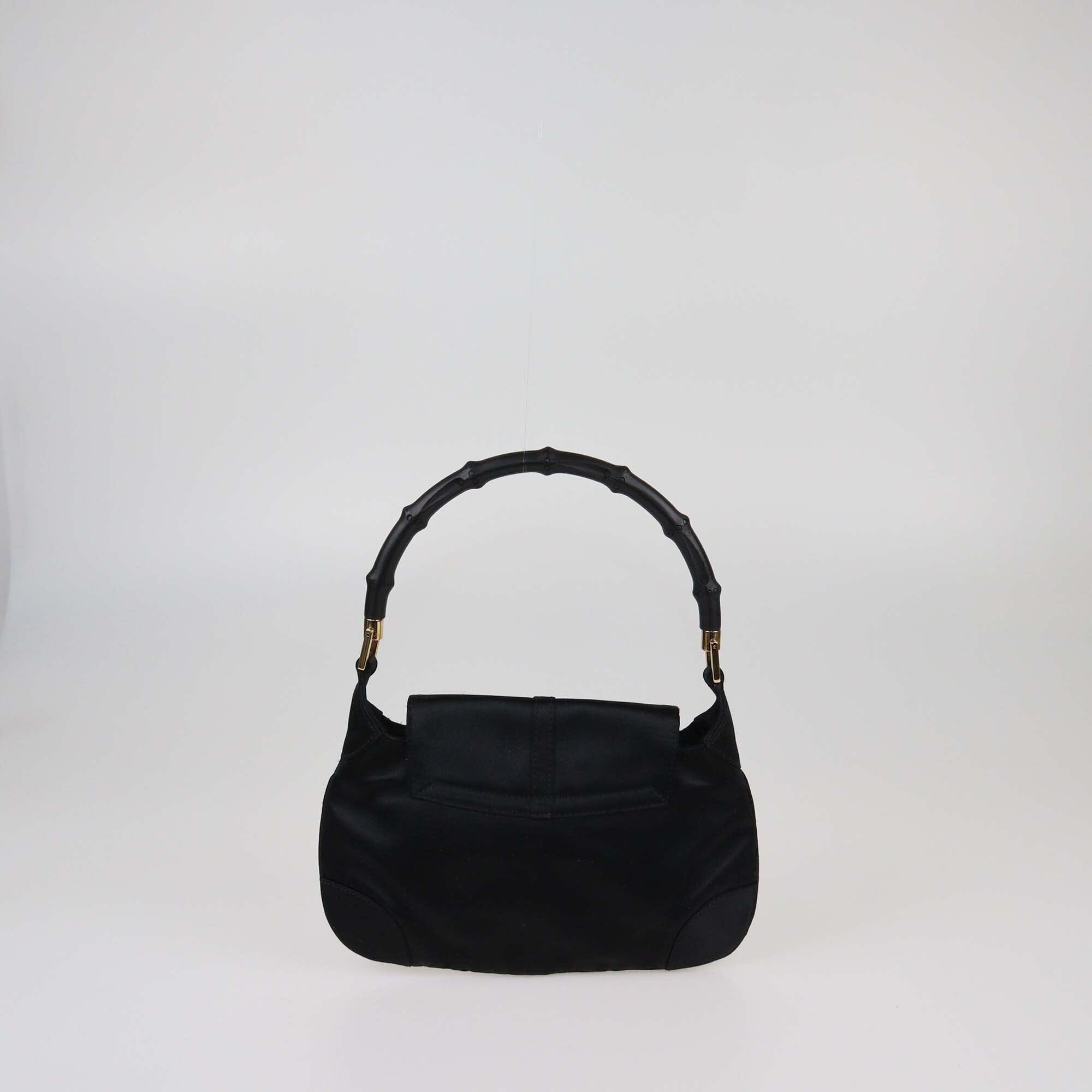 Gucci Black Small Vintage Bamboo Handle Jackie Bag Womens Gucci