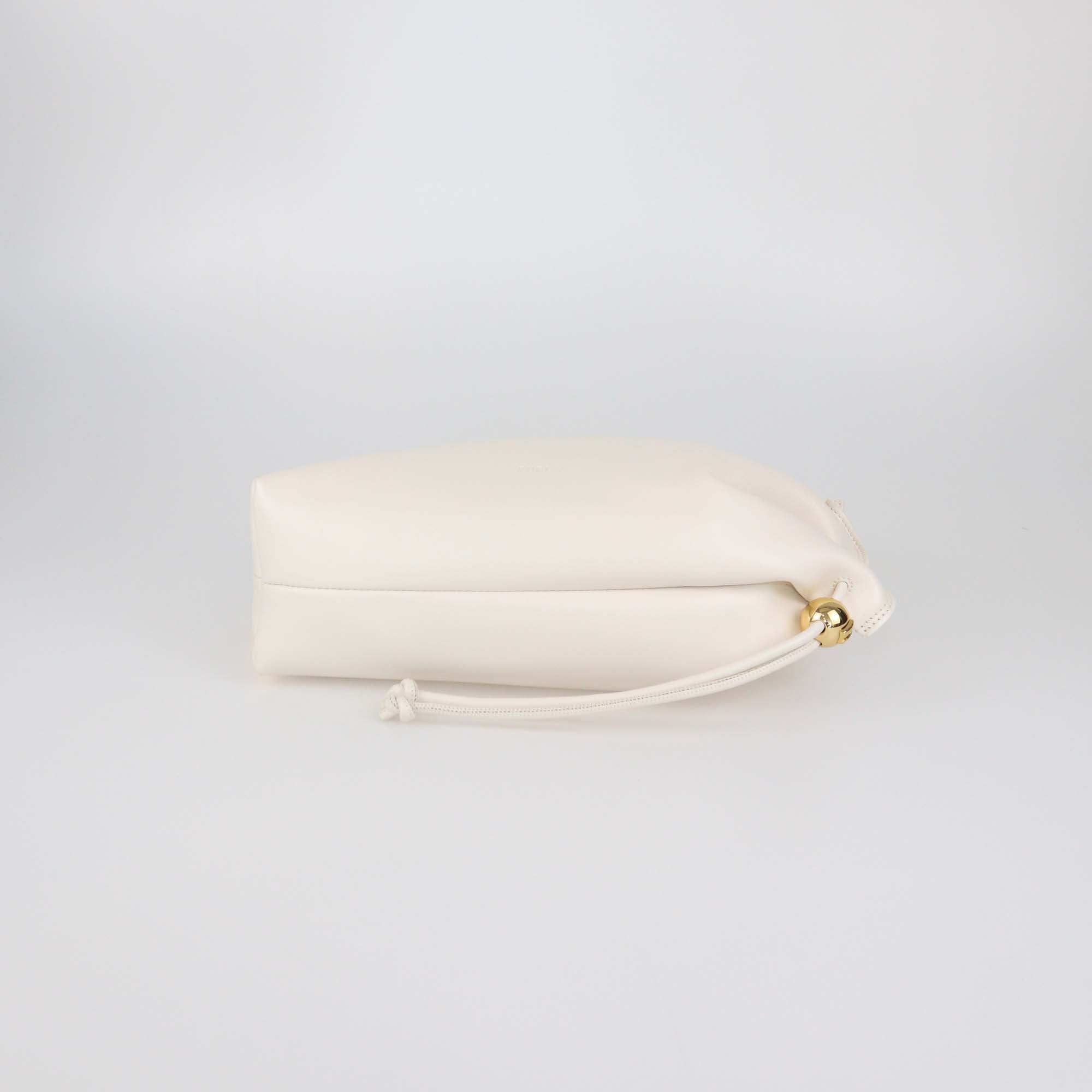 Furla Off White Leather Gathered Daisy Clutch