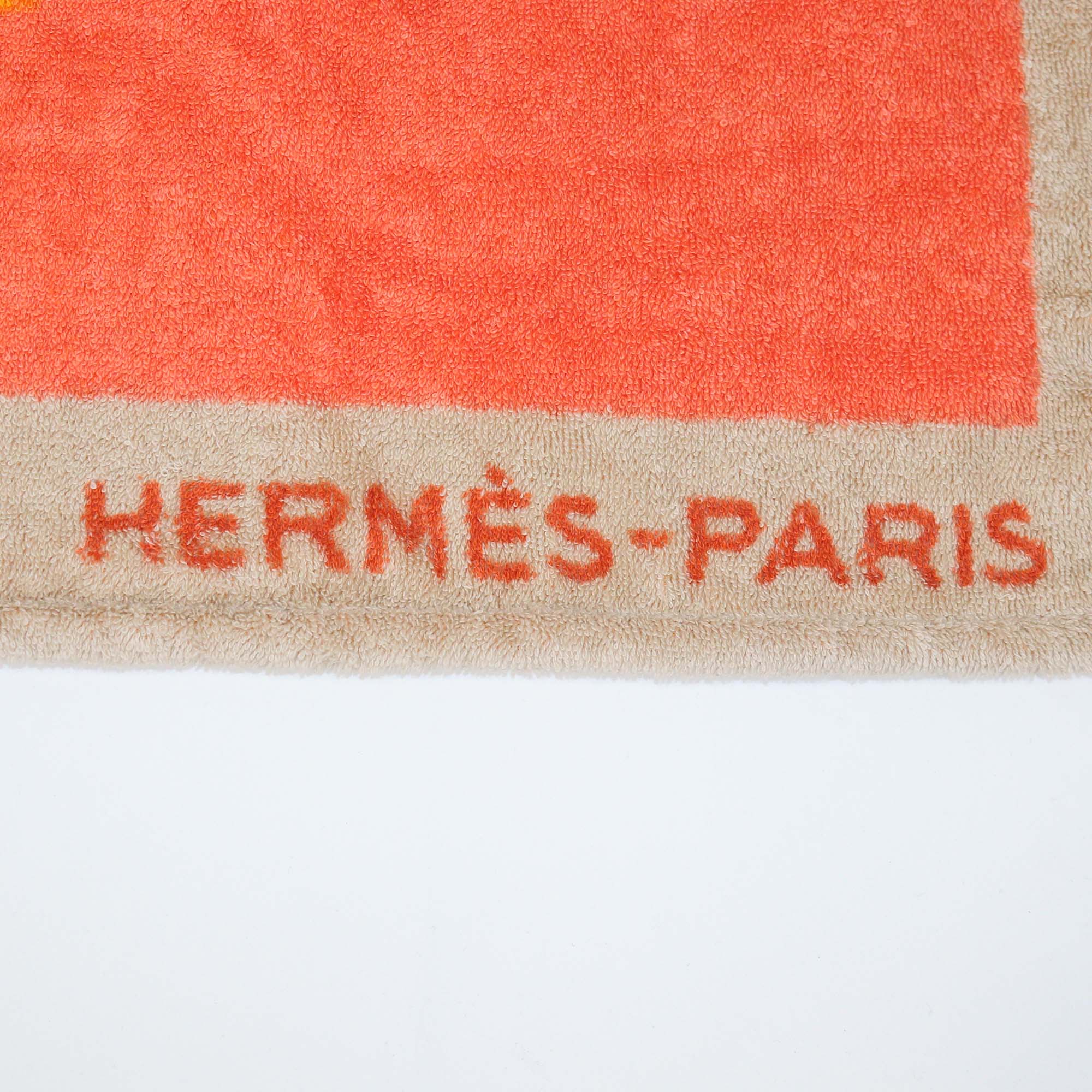 Hermes Multicolor Terry Cloth Poisson Natte Beach Towel