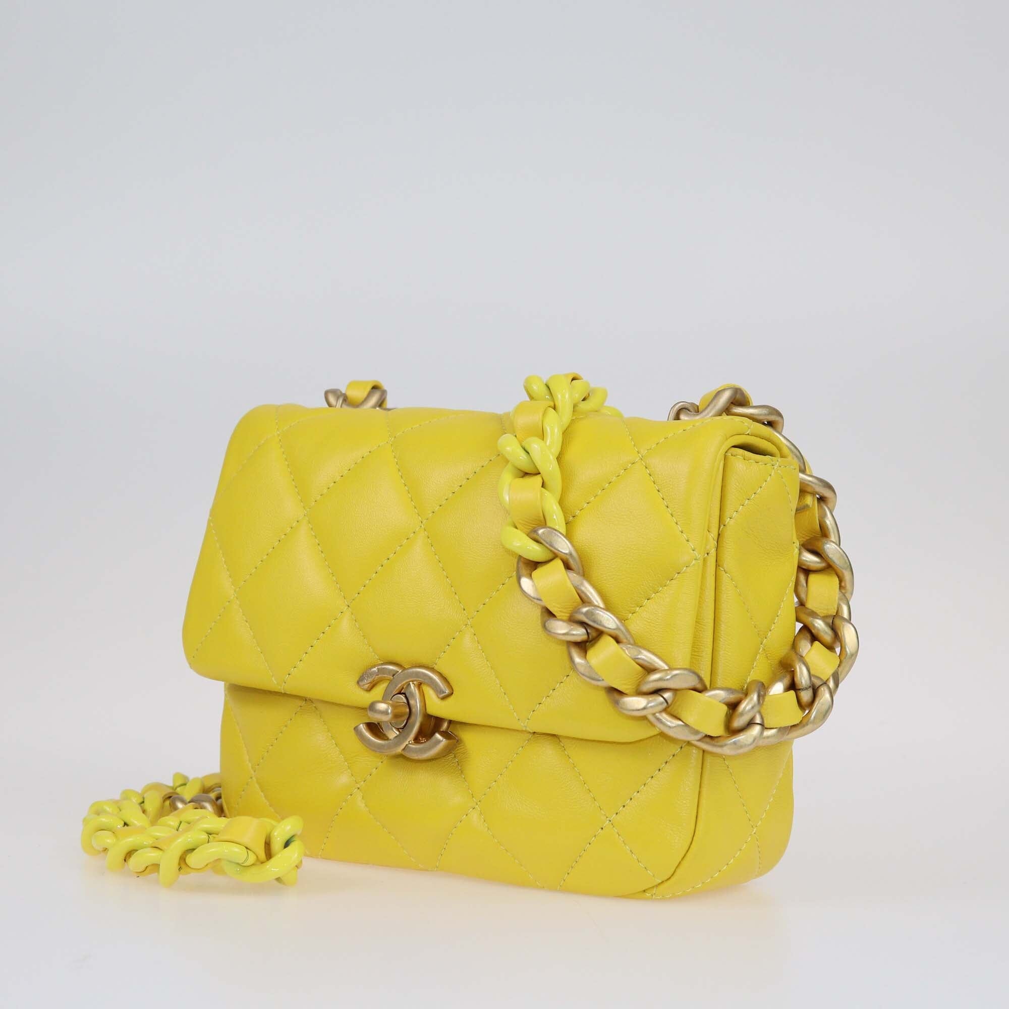 Chanel Yellow Quilted Mini Candy Chain Flap Bag Bags Chanel