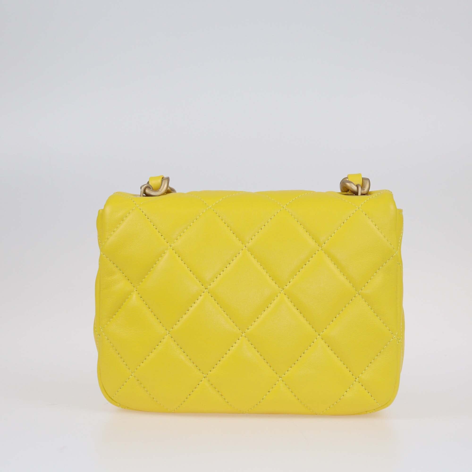 Chanel Yellow Quilted Mini Candy Chain Flap Bag Bags Chanel