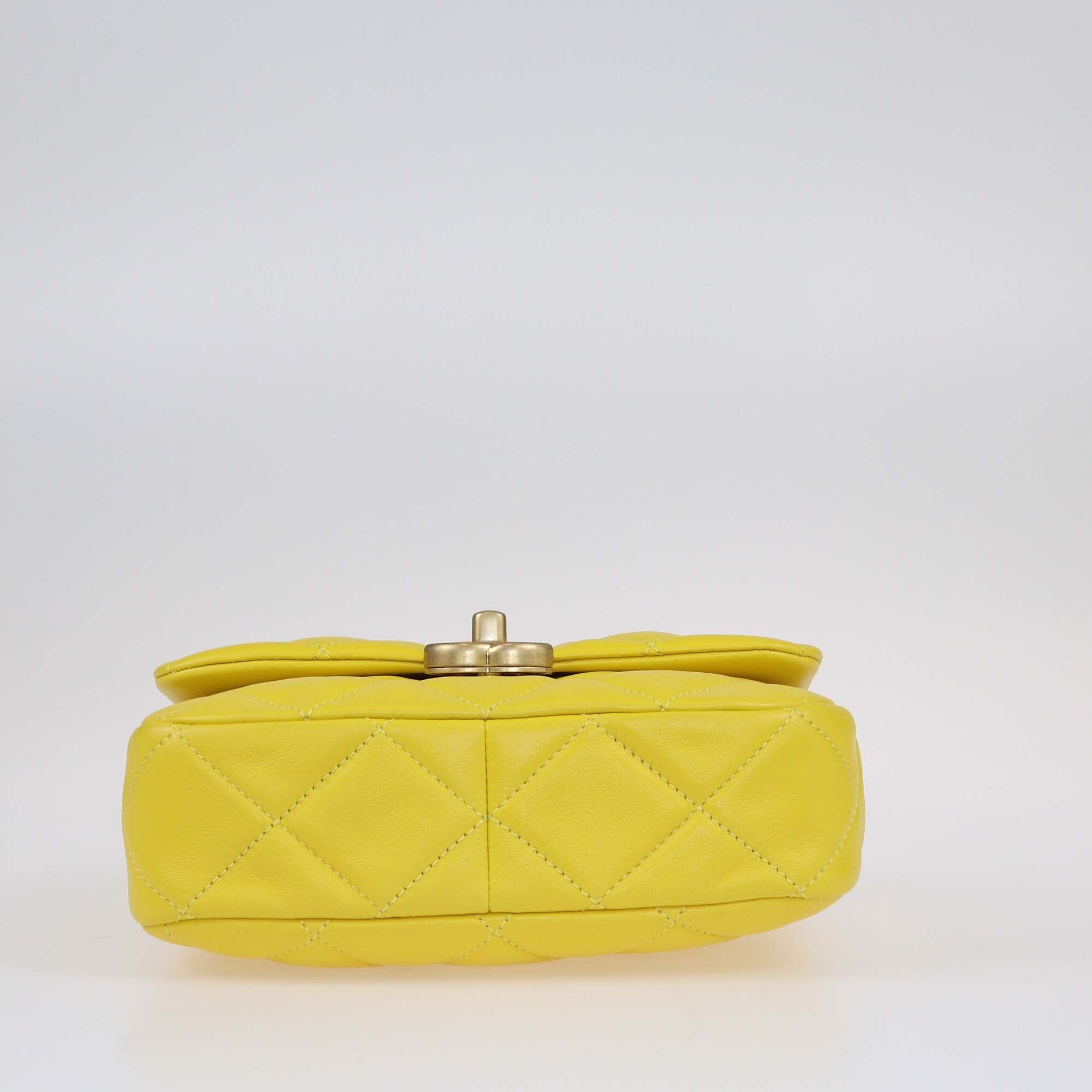 Chanel Yellow Quilted Mini Candy Chain Flap Bag Bags Chanel