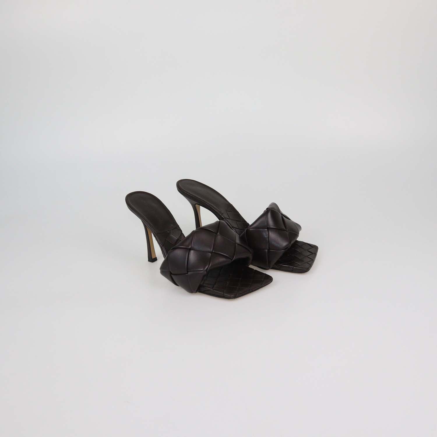 Bottega Veneta Dark Brown Intrecciato Leather Lido Slide Sandals