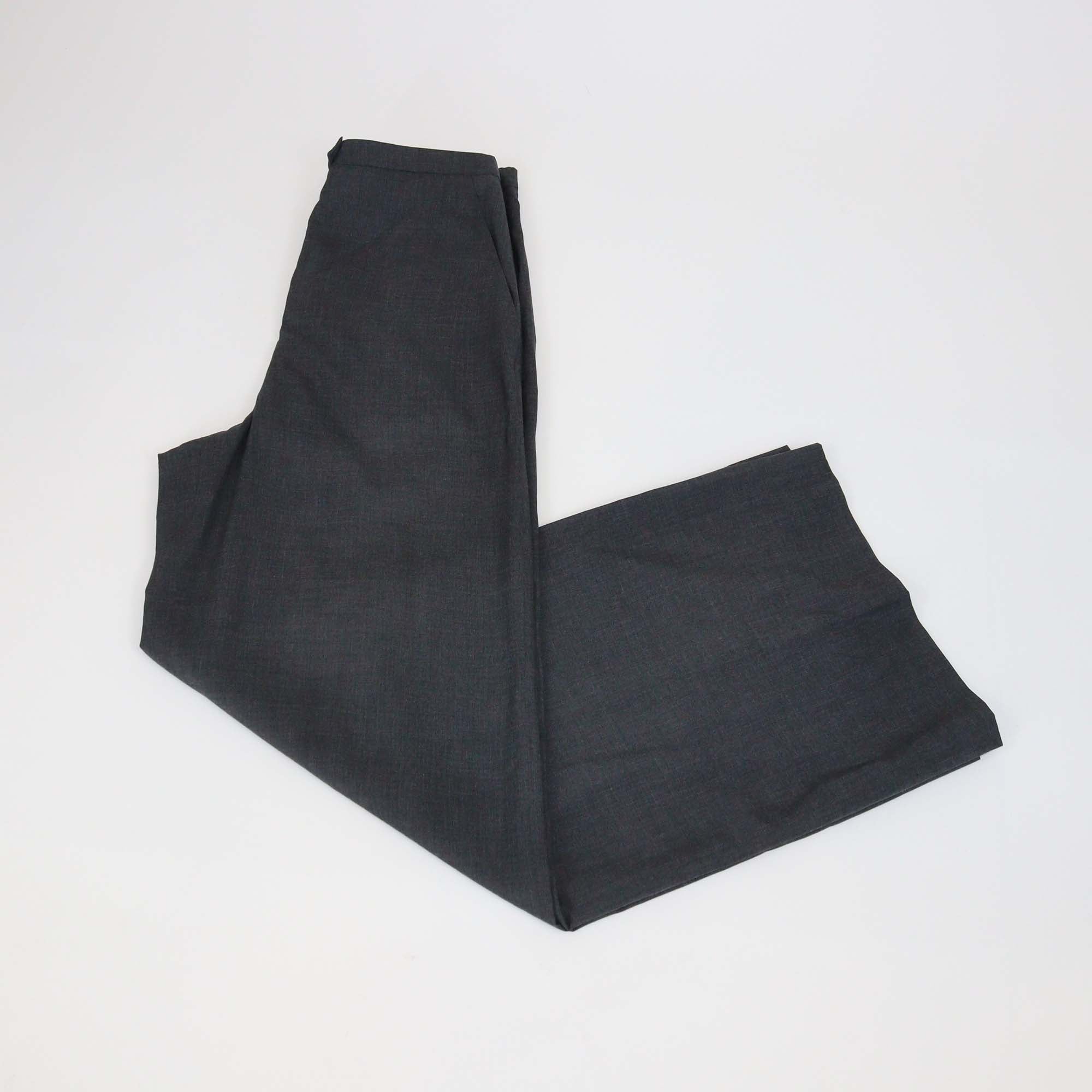 Loro Piana Dark Grey Cashmere Silk Blend Wide Leg Trousers