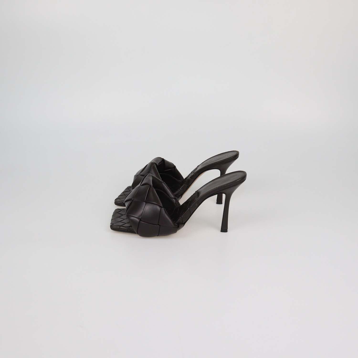 Bottega Veneta Dark Brown Intrecciato Leather Lido Slide Sandals