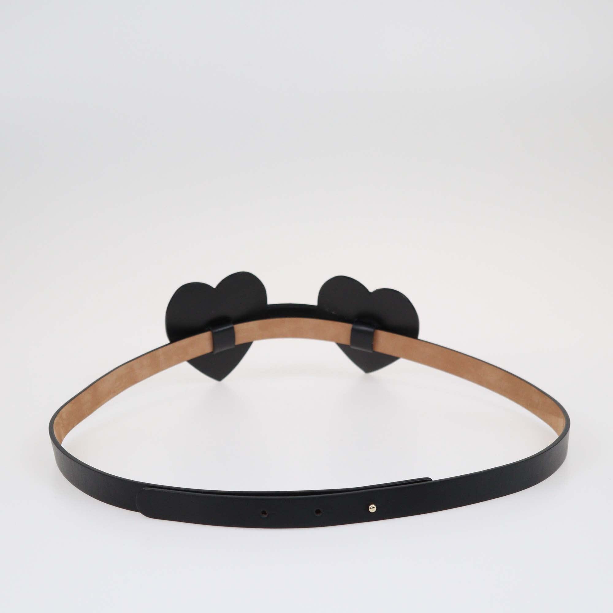 Red Valentino Black Hearts Signs Logo Slim Belt L Accessories Red Valentino