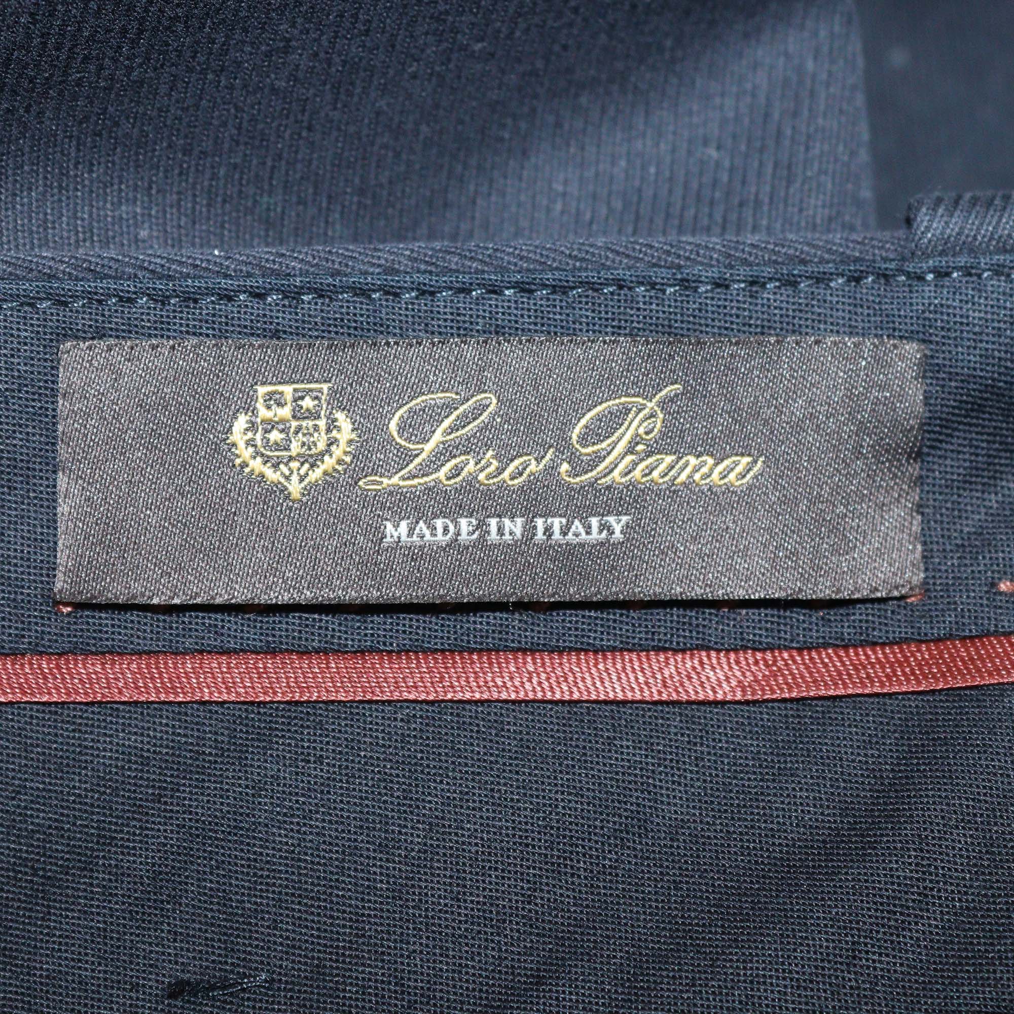 Loro Piana Navy Blue Cotton Mirel Skinny Leg Pants
