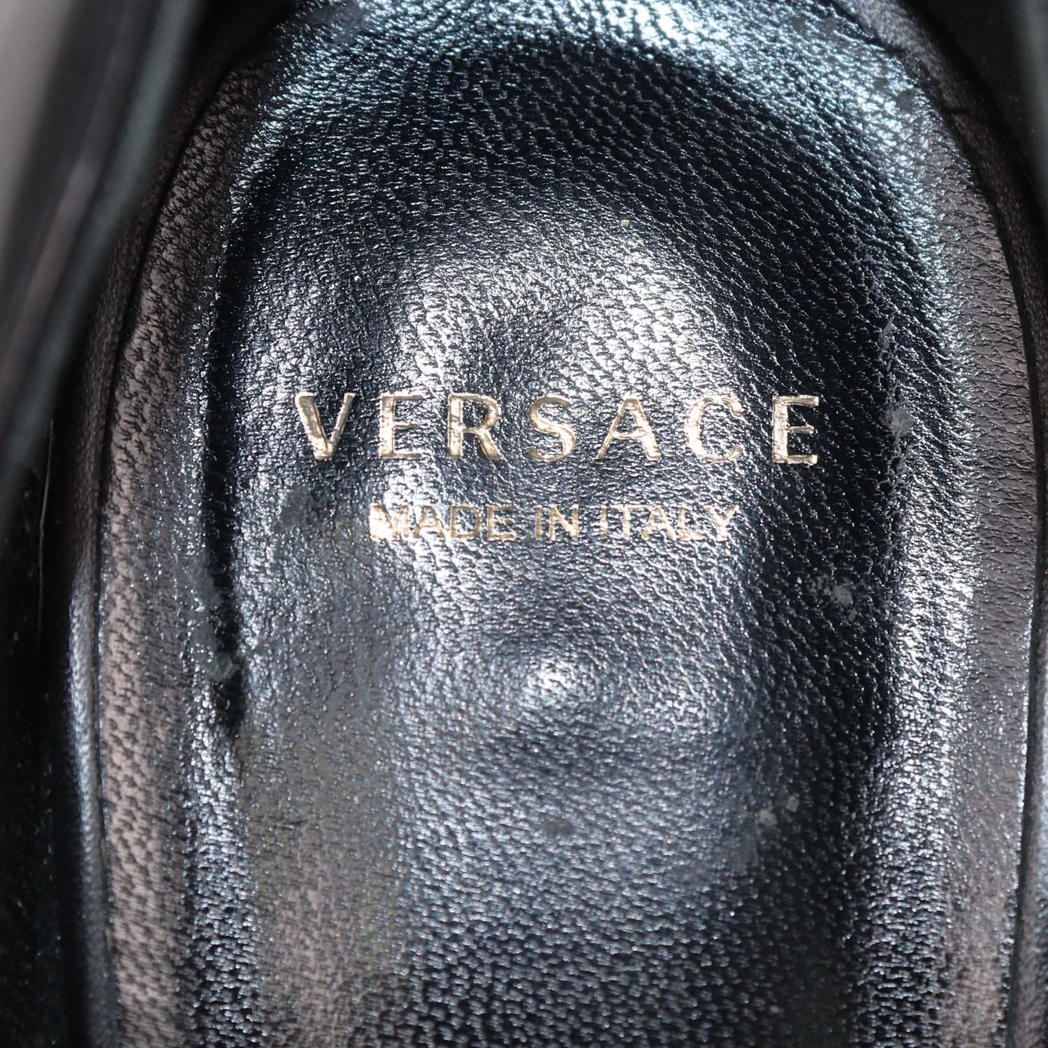 Versace Black Leather Medusa Pumps