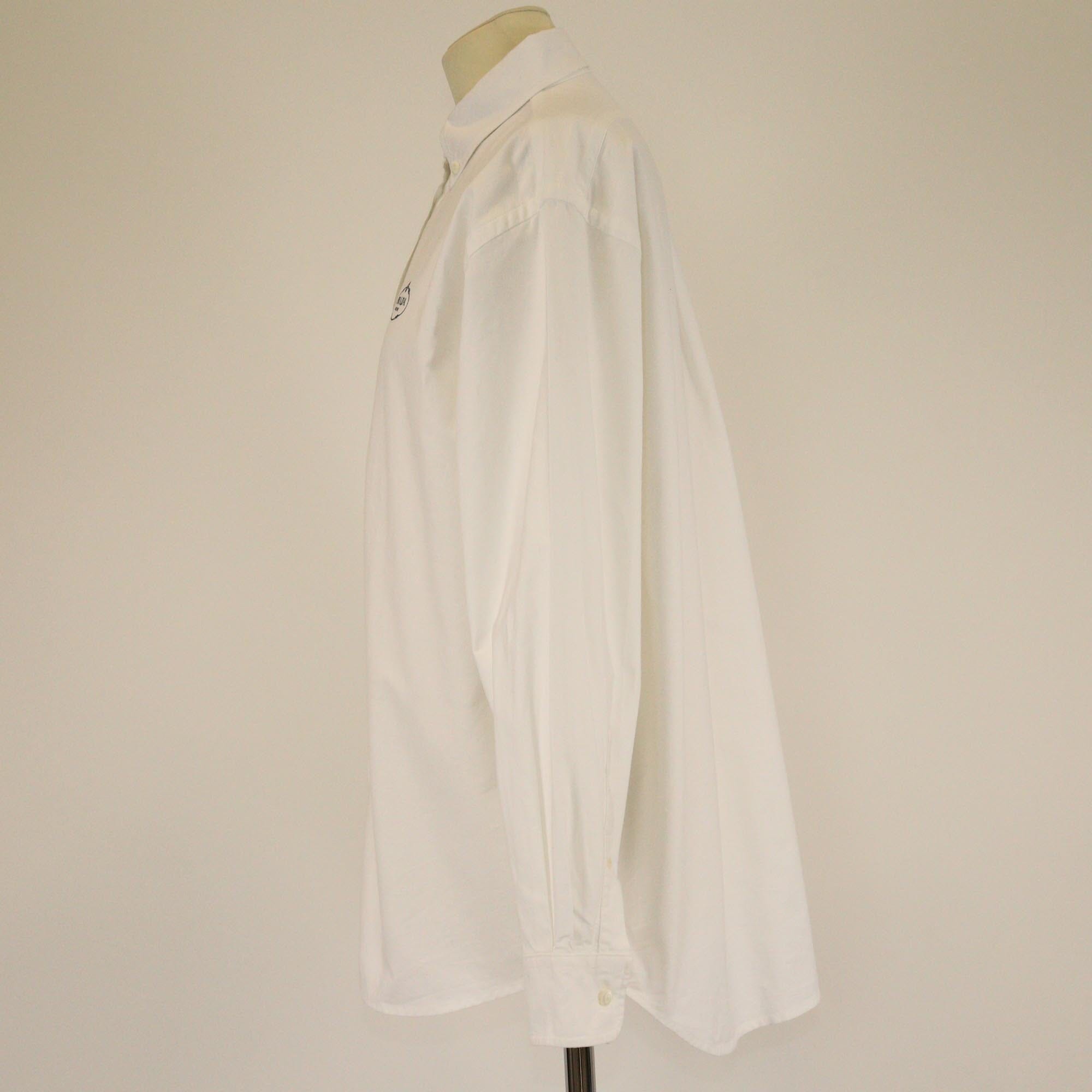 Prada White Embroidered Oxford Shirt Womens Prada