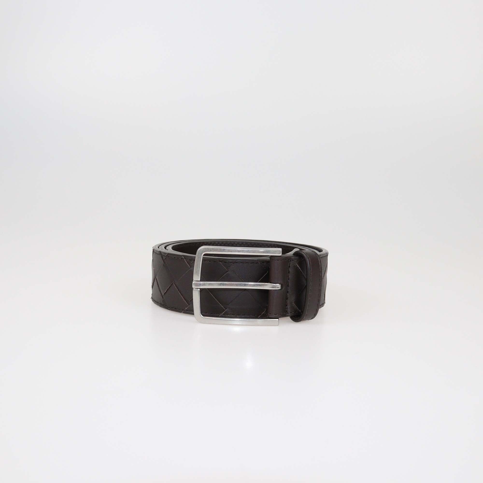 Bottega Veneta Cacao Intrecciato Belt Mens Bottega Veneta