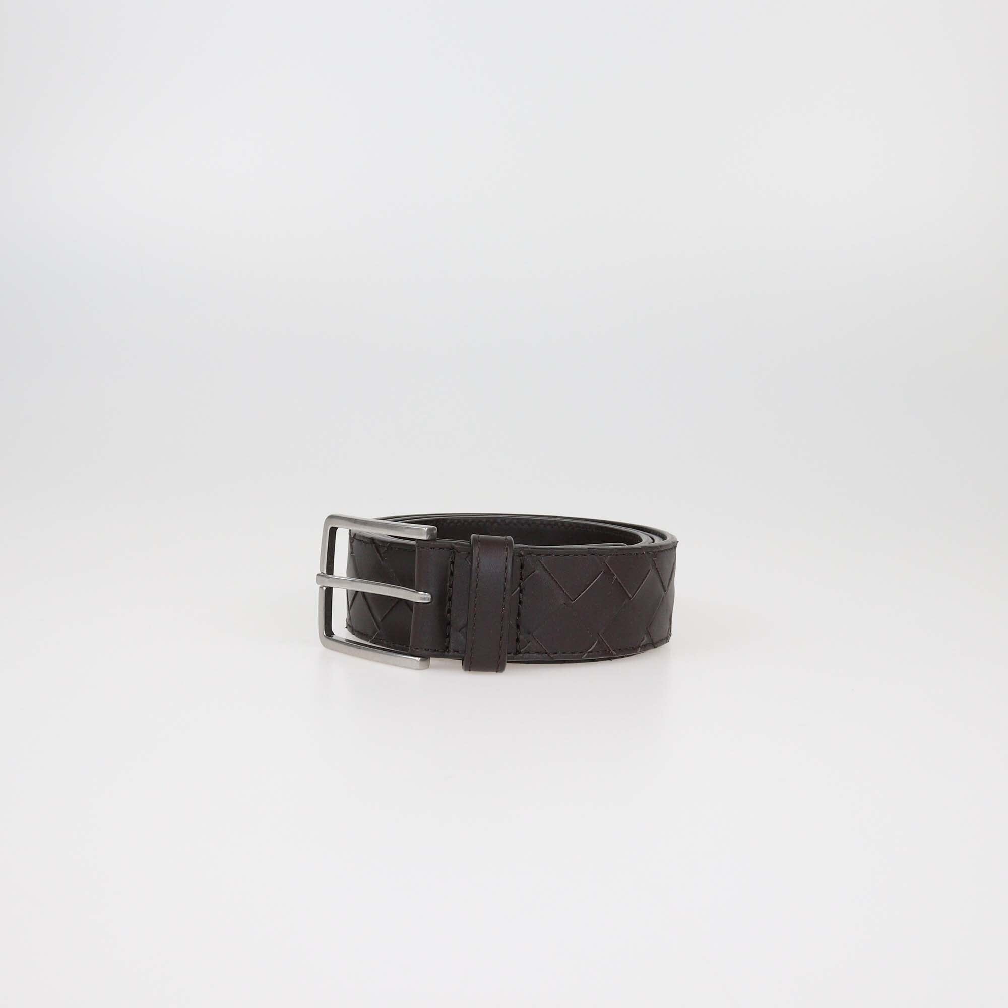Bottega Veneta Cacao Intrecciato Belt Mens Bottega Veneta