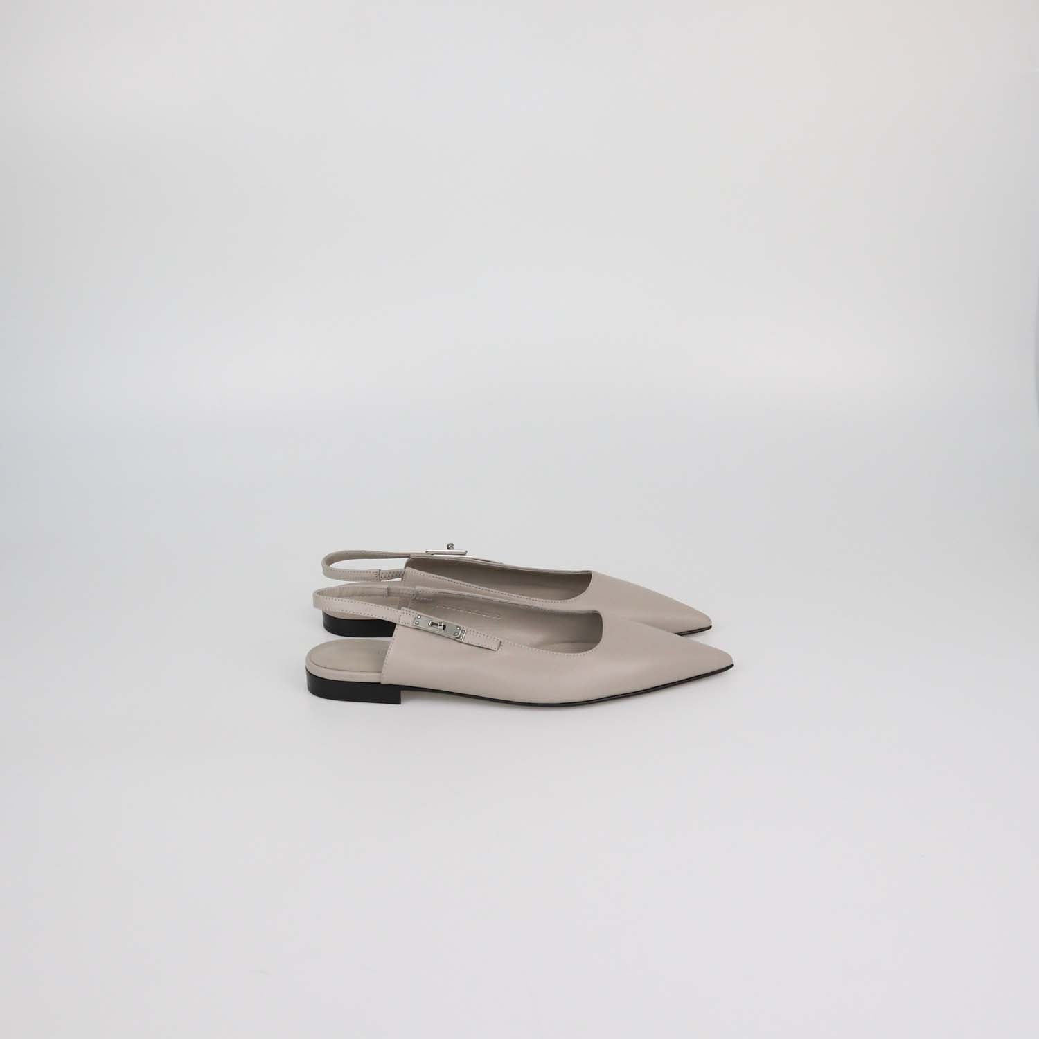 Hermes Beige Nomade Leather Lovely Slingback Pumps