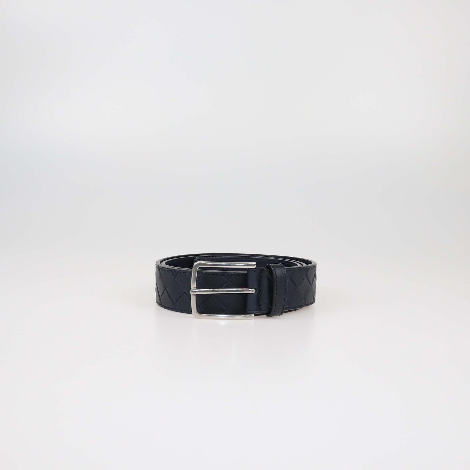 Bottega Veneta Black Intrecciato Belt Mens Bottega Veneta